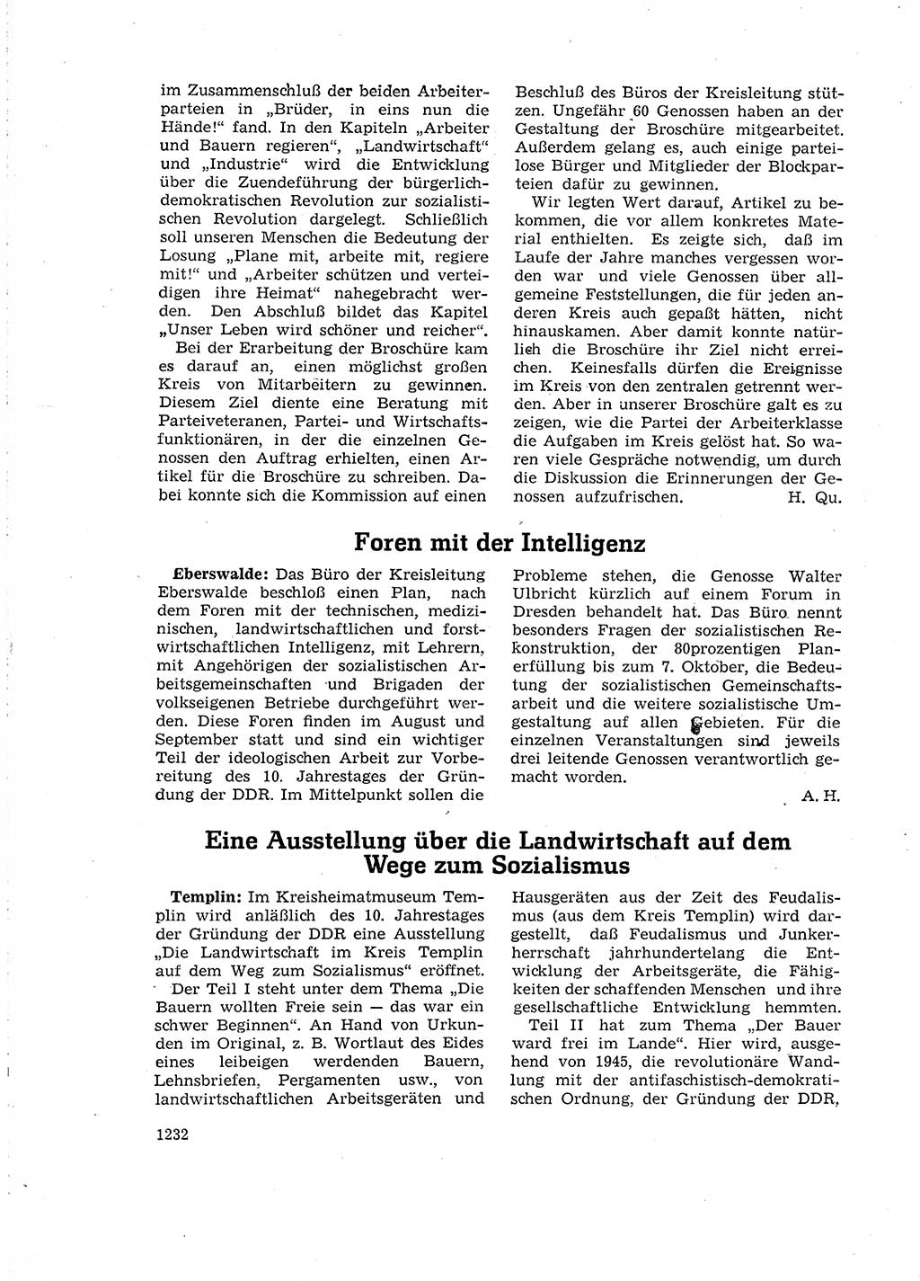 Neuer Weg (NW), Organ des Zentralkomitees (ZK) der SED (Sozialistische Einheitspartei Deutschlands) für Fragen des Parteiaufbaus und des Parteilebens, 14. Jahrgang [Deutsche Demokratische Republik (DDR)] 1959, Seite 1232 (NW ZK SED DDR 1959, S. 1232)