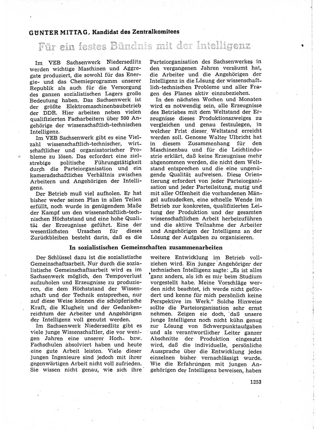 Neuer Weg (NW), Organ des Zentralkomitees (ZK) der SED (Sozialistische Einheitspartei Deutschlands) für Fragen des Parteiaufbaus und des Parteilebens, 14. Jahrgang [Deutsche Demokratische Republik (DDR)] 1959, Seite 1253 (NW ZK SED DDR 1959, S. 1253)