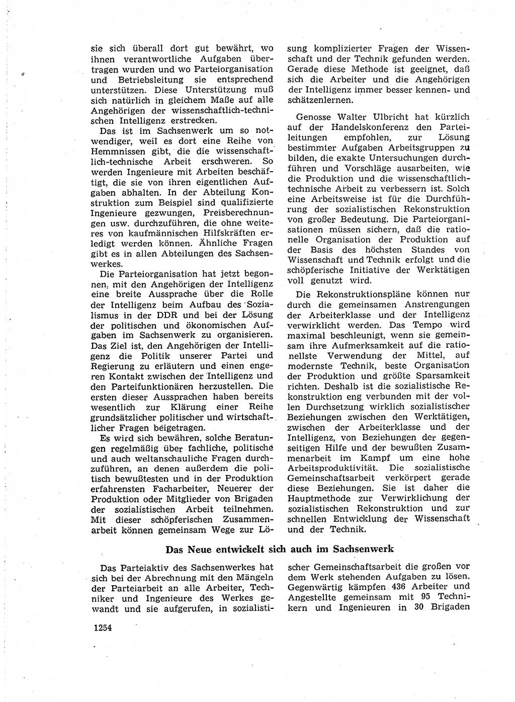 Neuer Weg (NW), Organ des Zentralkomitees (ZK) der SED (Sozialistische Einheitspartei Deutschlands) für Fragen des Parteiaufbaus und des Parteilebens, 14. Jahrgang [Deutsche Demokratische Republik (DDR)] 1959, Seite 1254 (NW ZK SED DDR 1959, S. 1254)