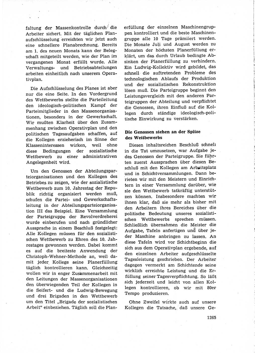 Neuer Weg (NW), Organ des Zentralkomitees (ZK) der SED (Sozialistische Einheitspartei Deutschlands) für Fragen des Parteiaufbaus und des Parteilebens, 14. Jahrgang [Deutsche Demokratische Republik (DDR)] 1959, Seite 1265 (NW ZK SED DDR 1959, S. 1265)