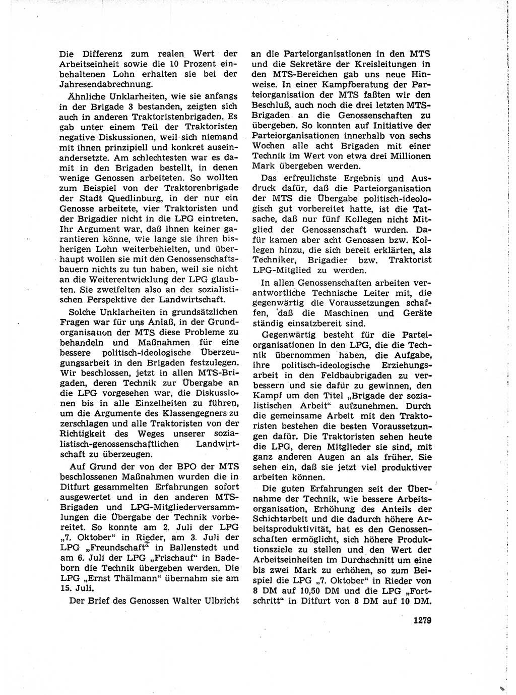 Neuer Weg (NW), Organ des Zentralkomitees (ZK) der SED (Sozialistische Einheitspartei Deutschlands) für Fragen des Parteiaufbaus und des Parteilebens, 14. Jahrgang [Deutsche Demokratische Republik (DDR)] 1959, Seite 1279 (NW ZK SED DDR 1959, S. 1279)