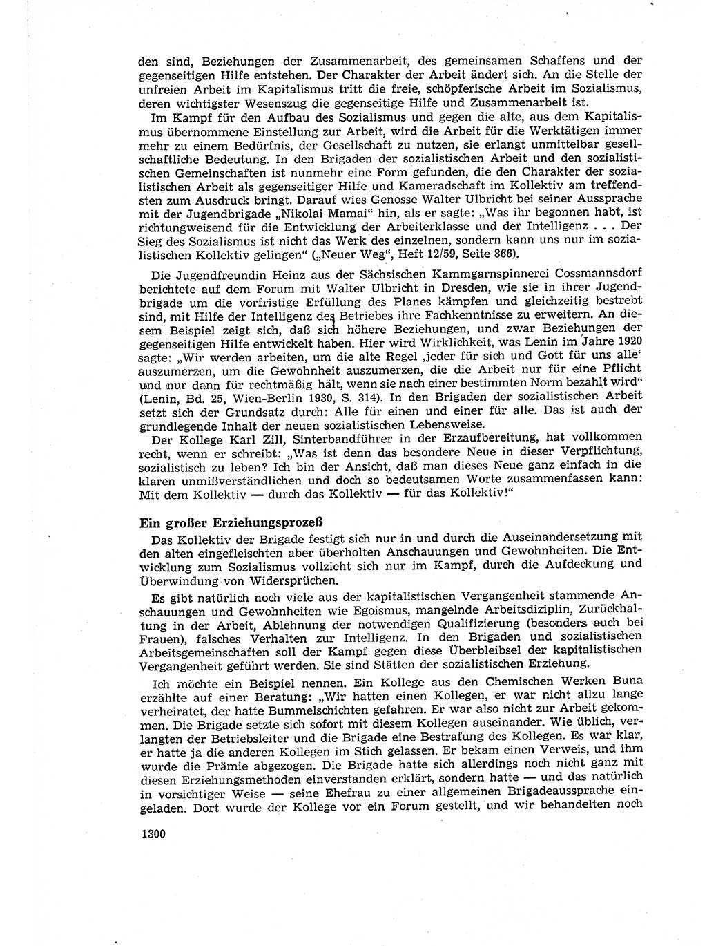 Neuer Weg (NW), Organ des Zentralkomitees (ZK) der SED (Sozialistische Einheitspartei Deutschlands) für Fragen des Parteiaufbaus und des Parteilebens, 14. Jahrgang [Deutsche Demokratische Republik (DDR)] 1959, Seite 1300 (NW ZK SED DDR 1959, S. 1300)