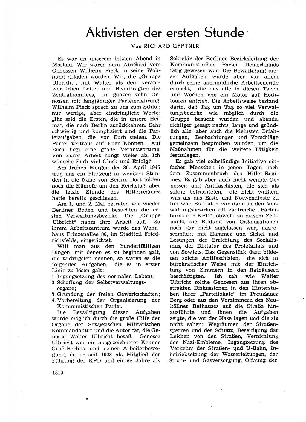 Neuer Weg (NW), Organ des Zentralkomitees (ZK) der SED (Sozialistische Einheitspartei Deutschlands) für Fragen des Parteiaufbaus und des Parteilebens, 14. Jahrgang [Deutsche Demokratische Republik (DDR)] 1959, Seite 1310 (NW ZK SED DDR 1959, S. 1310)