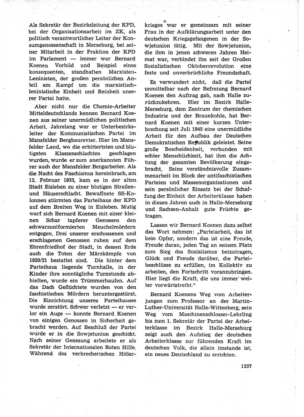 Neuer Weg (NW), Organ des Zentralkomitees (ZK) der SED (Sozialistische Einheitspartei Deutschlands) für Fragen des Parteiaufbaus und des Parteilebens, 14. Jahrgang [Deutsche Demokratische Republik (DDR)] 1959, Seite 1337 (NW ZK SED DDR 1959, S. 1337)