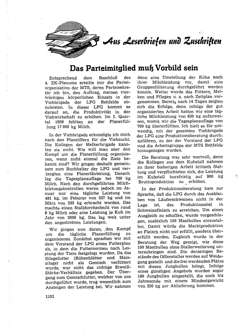 Neuer Weg (NW), Organ des Zentralkomitees (ZK) der SED (Sozialistische Einheitspartei Deutschlands) für Fragen des Parteiaufbaus und des Parteilebens, 14. Jahrgang [Deutsche Demokratische Republik (DDR)] 1959, Seite 1352 (NW ZK SED DDR 1959, S. 1352)