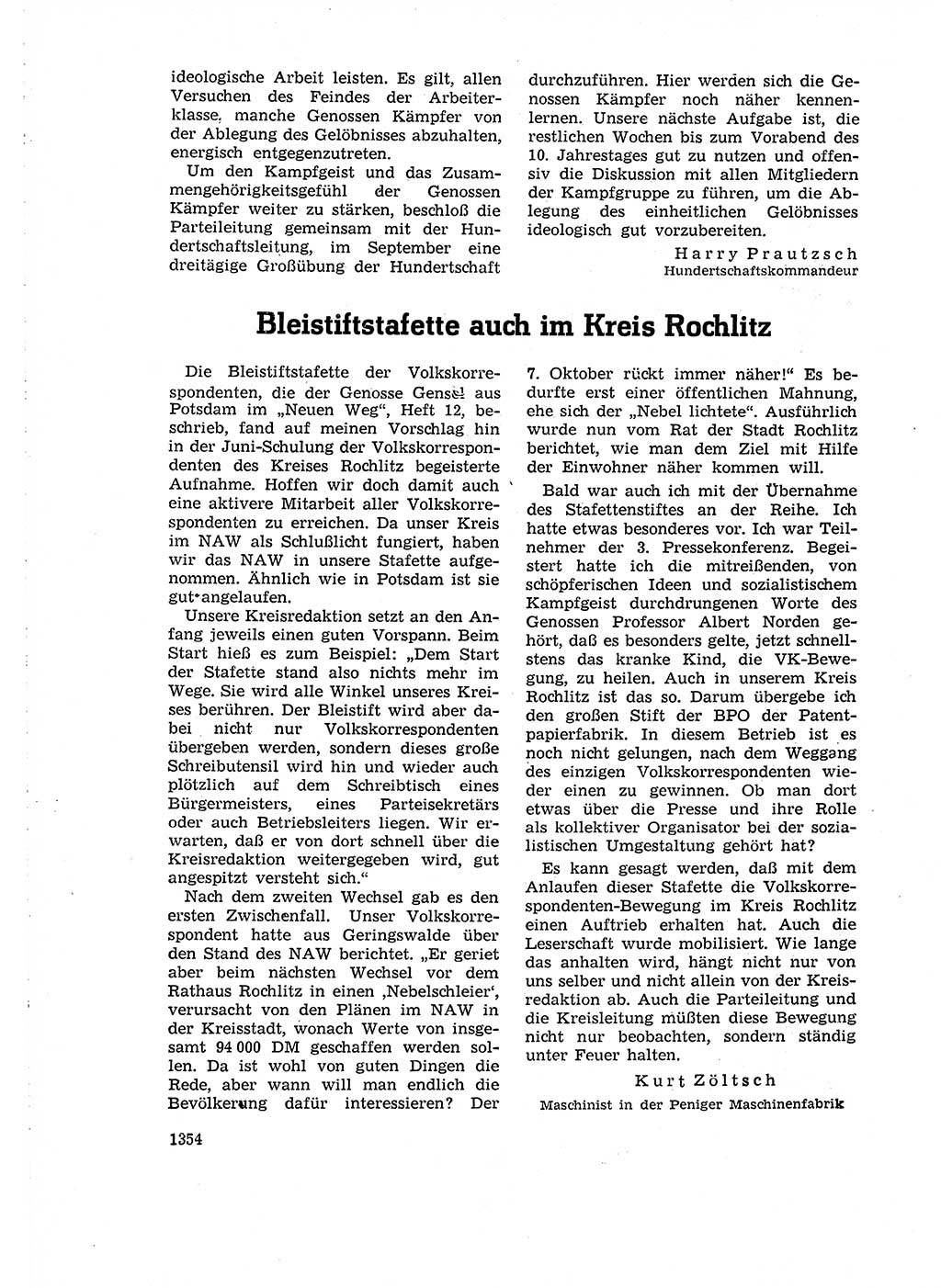 Neuer Weg (NW), Organ des Zentralkomitees (ZK) der SED (Sozialistische Einheitspartei Deutschlands) für Fragen des Parteiaufbaus und des Parteilebens, 14. Jahrgang [Deutsche Demokratische Republik (DDR)] 1959, Seite 1354 (NW ZK SED DDR 1959, S. 1354)