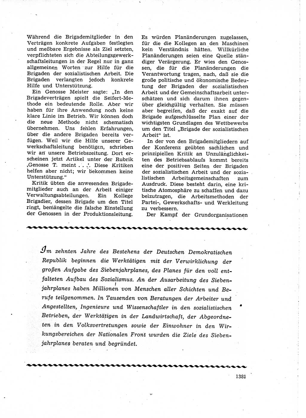 Neuer Weg (NW), Organ des Zentralkomitees (ZK) der SED (Sozialistische Einheitspartei Deutschlands) für Fragen des Parteiaufbaus und des Parteilebens, 14. Jahrgang [Deutsche Demokratische Republik (DDR)] 1959, Seite 1381 (NW ZK SED DDR 1959, S. 1381)