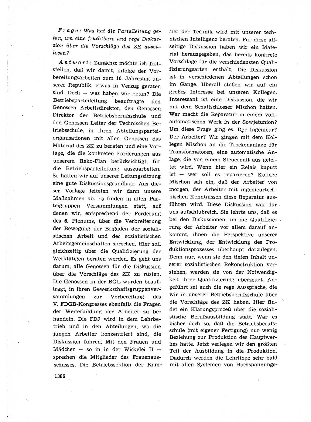 Neuer Weg (NW), Organ des Zentralkomitees (ZK) der SED (Sozialistische Einheitspartei Deutschlands) für Fragen des Parteiaufbaus und des Parteilebens, 14. Jahrgang [Deutsche Demokratische Republik (DDR)] 1959, Seite 1386 (NW ZK SED DDR 1959, S. 1386)