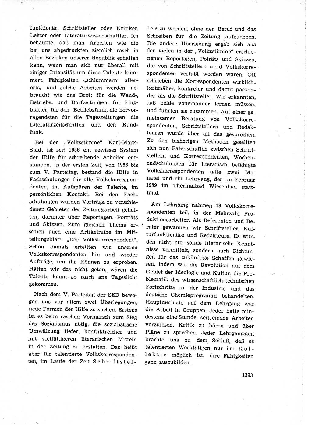 Neuer Weg (NW), Organ des Zentralkomitees (ZK) der SED (Sozialistische Einheitspartei Deutschlands) für Fragen des Parteiaufbaus und des Parteilebens, 14. Jahrgang [Deutsche Demokratische Republik (DDR)] 1959, Seite 1393 (NW ZK SED DDR 1959, S. 1393)