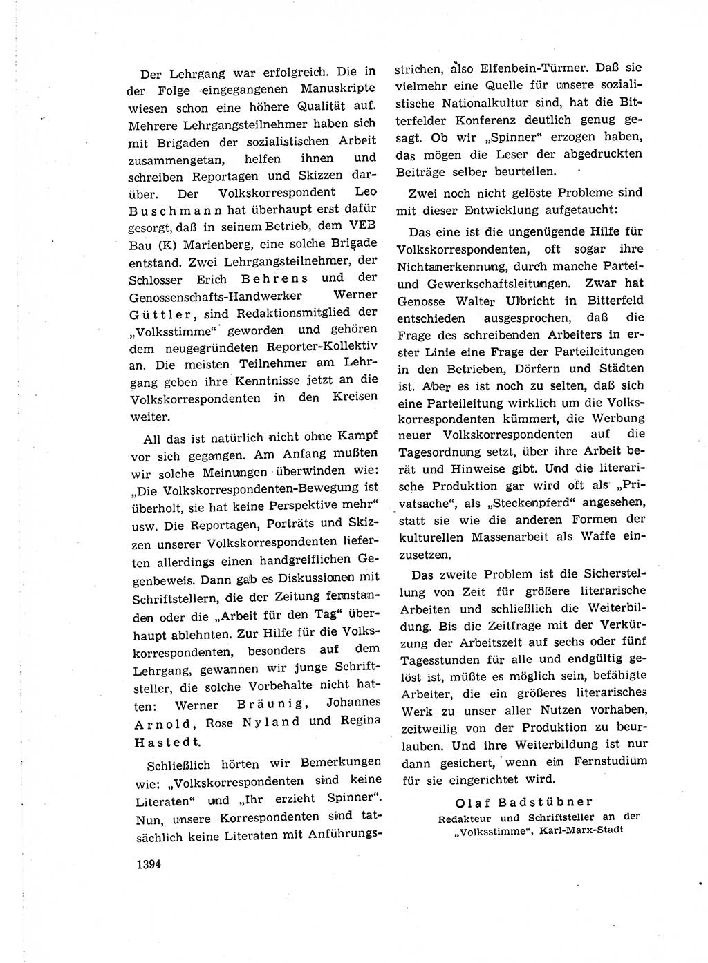 Neuer Weg (NW), Organ des Zentralkomitees (ZK) der SED (Sozialistische Einheitspartei Deutschlands) für Fragen des Parteiaufbaus und des Parteilebens, 14. Jahrgang [Deutsche Demokratische Republik (DDR)] 1959, Seite 1394 (NW ZK SED DDR 1959, S. 1394)