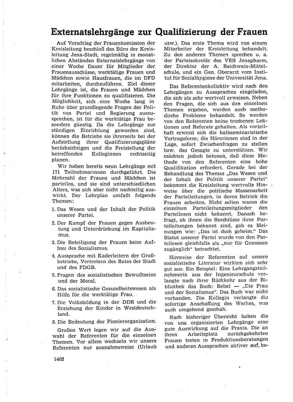 Neuer Weg (NW), Organ des Zentralkomitees (ZK) der SED (Sozialistische Einheitspartei Deutschlands) für Fragen des Parteiaufbaus und des Parteilebens, 14. Jahrgang [Deutsche Demokratische Republik (DDR)] 1959, Seite 1402 (NW ZK SED DDR 1959, S. 1402)