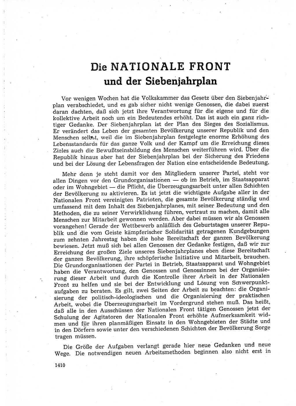 Neuer Weg (NW), Organ des Zentralkomitees (ZK) der SED (Sozialistische Einheitspartei Deutschlands) für Fragen des Parteiaufbaus und des Parteilebens, 14. Jahrgang [Deutsche Demokratische Republik (DDR)] 1959, Seite 1410 (NW ZK SED DDR 1959, S. 1410)