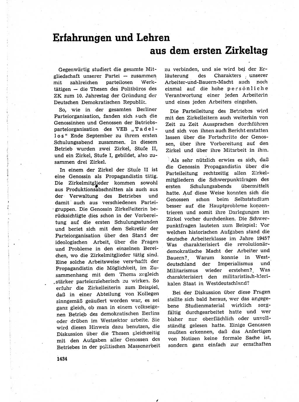 Neuer Weg (NW), Organ des Zentralkomitees (ZK) der SED (Sozialistische Einheitspartei Deutschlands) für Fragen des Parteiaufbaus und des Parteilebens, 14. Jahrgang [Deutsche Demokratische Republik (DDR)] 1959, Seite 1434 (NW ZK SED DDR 1959, S. 1434)
