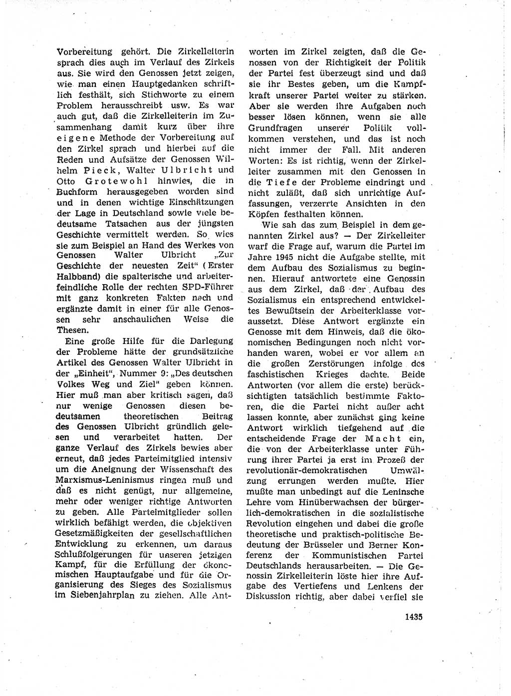 Neuer Weg (NW), Organ des Zentralkomitees (ZK) der SED (Sozialistische Einheitspartei Deutschlands) für Fragen des Parteiaufbaus und des Parteilebens, 14. Jahrgang [Deutsche Demokratische Republik (DDR)] 1959, Seite 1435 (NW ZK SED DDR 1959, S. 1435)