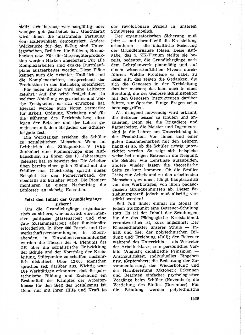 Neuer Weg (NW), Organ des Zentralkomitees (ZK) der SED (Sozialistische Einheitspartei Deutschlands) für Fragen des Parteiaufbaus und des Parteilebens, 14. Jahrgang [Deutsche Demokratische Republik (DDR)] 1959, Seite 1439 (NW ZK SED DDR 1959, S. 1439)