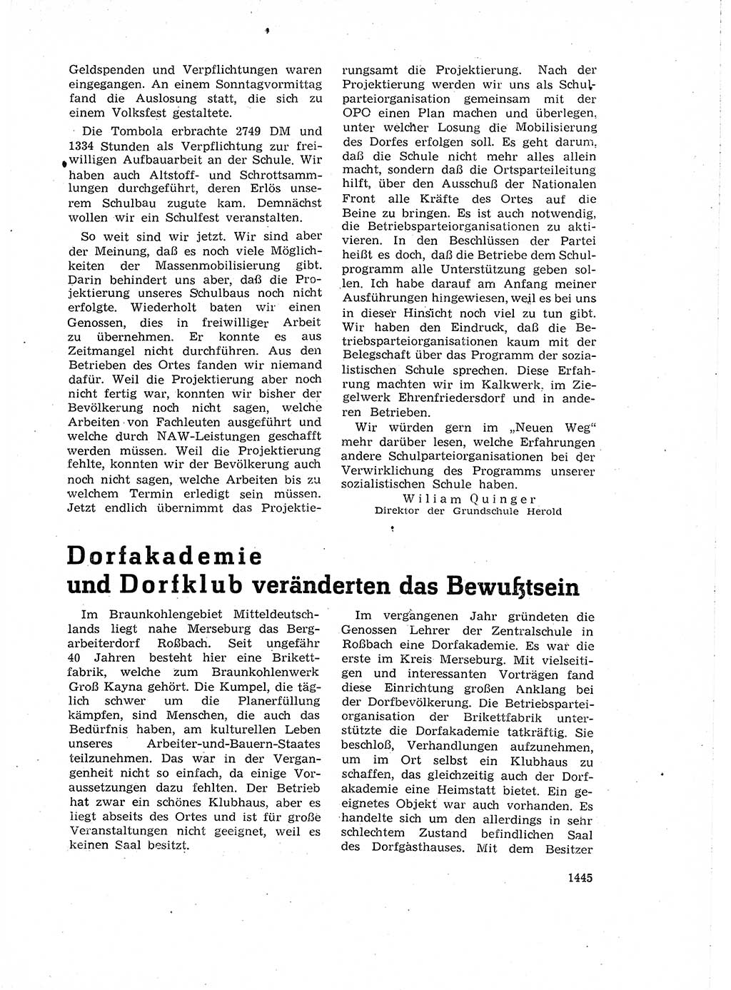 Neuer Weg (NW), Organ des Zentralkomitees (ZK) der SED (Sozialistische Einheitspartei Deutschlands) für Fragen des Parteiaufbaus und des Parteilebens, 14. Jahrgang [Deutsche Demokratische Republik (DDR)] 1959, Seite 1445 (NW ZK SED DDR 1959, S. 1445)
