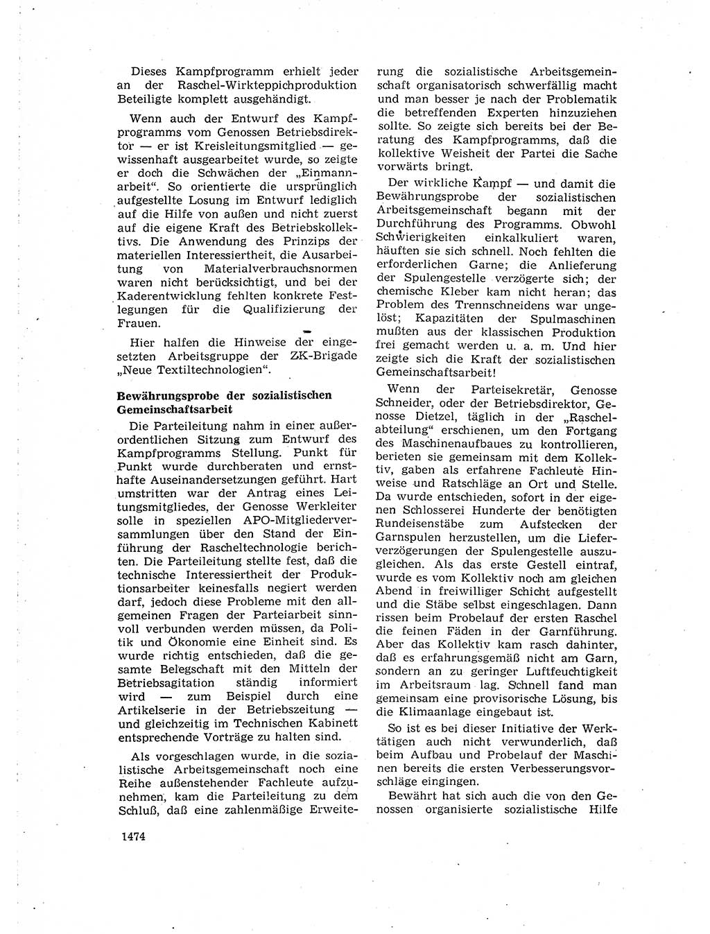 Neuer Weg (NW), Organ des Zentralkomitees (ZK) der SED (Sozialistische Einheitspartei Deutschlands) für Fragen des Parteiaufbaus und des Parteilebens, 14. Jahrgang [Deutsche Demokratische Republik (DDR)] 1959, Seite 1474 (NW ZK SED DDR 1959, S. 1474)