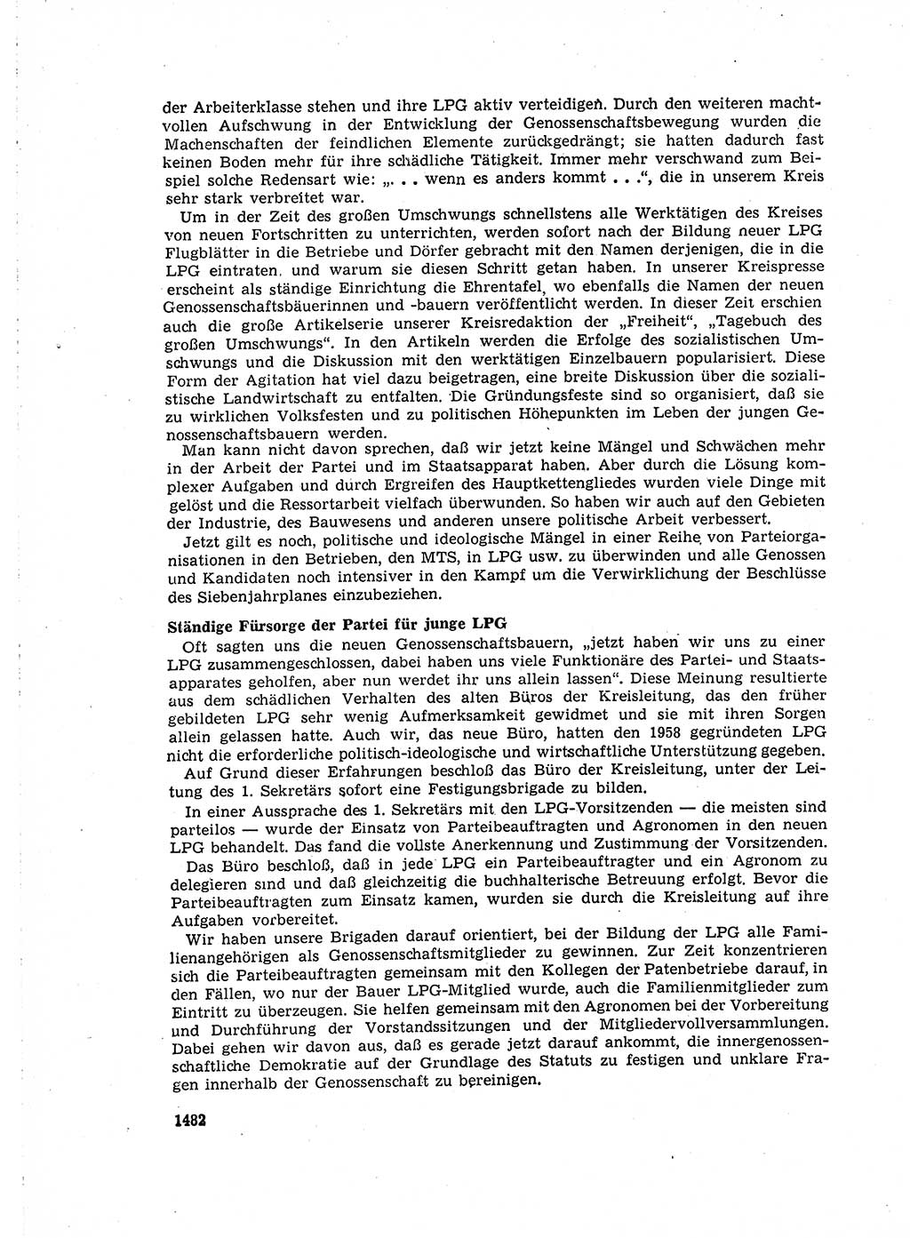 Neuer Weg (NW), Organ des Zentralkomitees (ZK) der SED (Sozialistische Einheitspartei Deutschlands) für Fragen des Parteiaufbaus und des Parteilebens, 14. Jahrgang [Deutsche Demokratische Republik (DDR)] 1959, Seite 1482 (NW ZK SED DDR 1959, S. 1482)