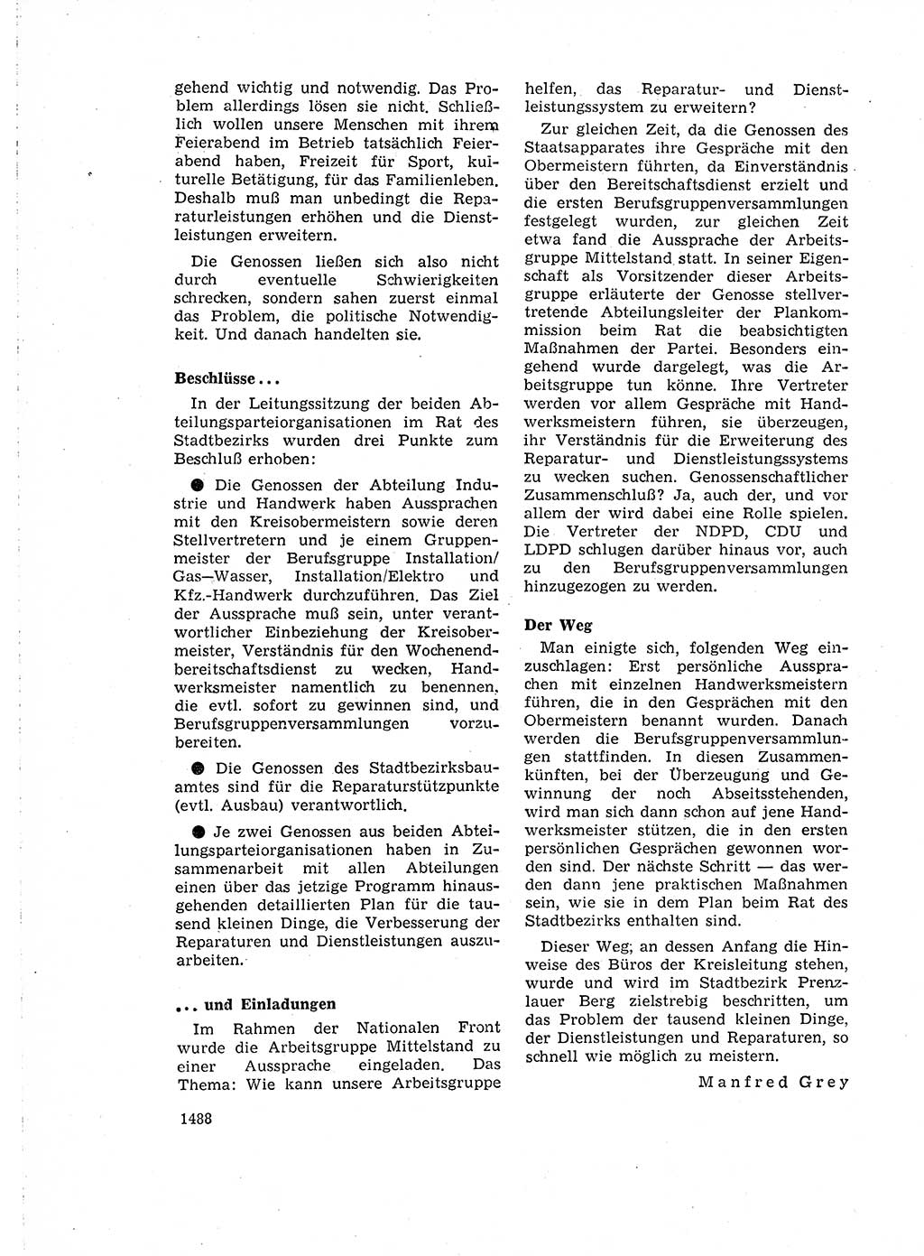 Neuer Weg (NW), Organ des Zentralkomitees (ZK) der SED (Sozialistische Einheitspartei Deutschlands) für Fragen des Parteiaufbaus und des Parteilebens, 14. Jahrgang [Deutsche Demokratische Republik (DDR)] 1959, Seite 1488 (NW ZK SED DDR 1959, S. 1488)