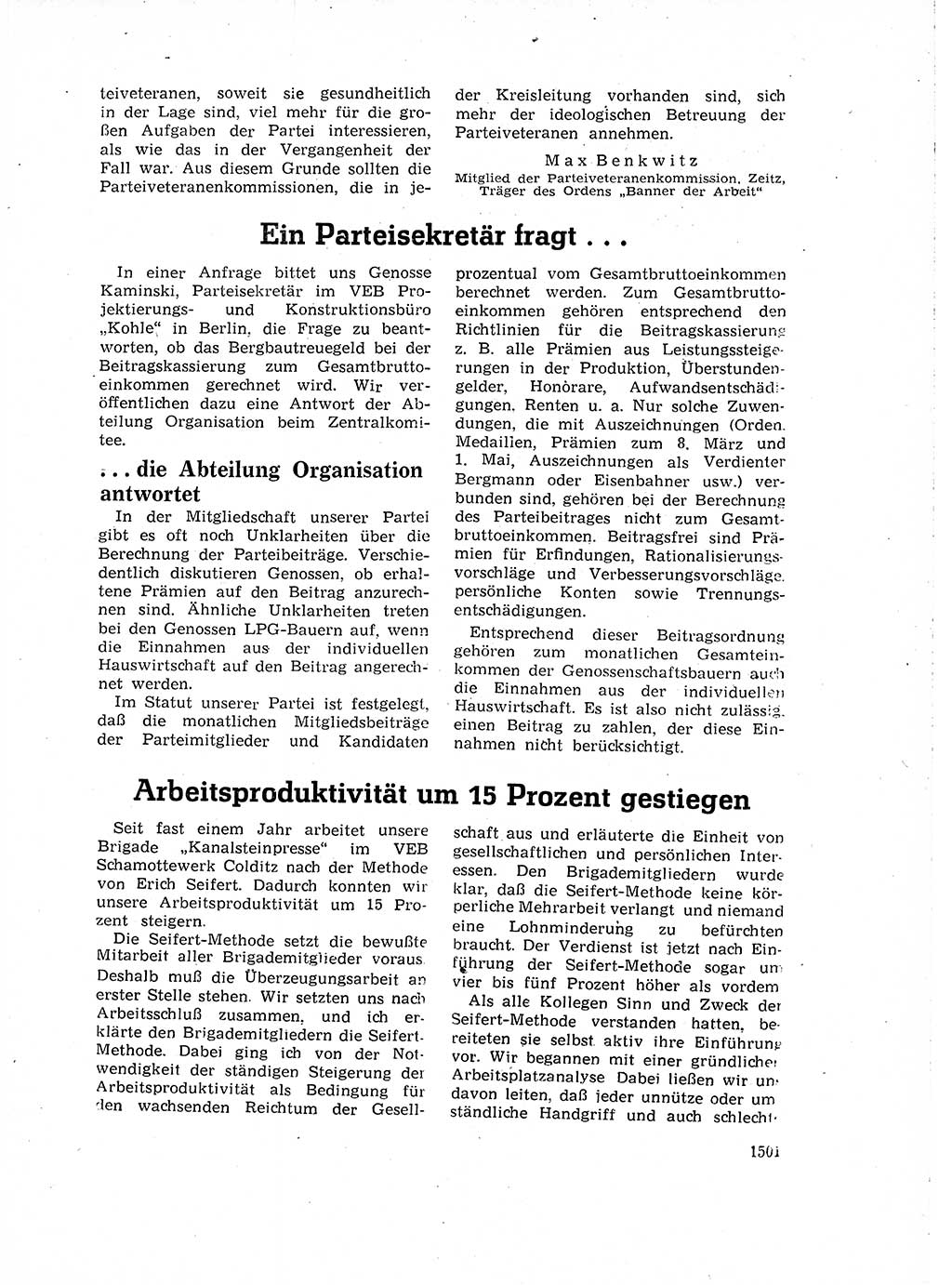 Neuer Weg (NW), Organ des Zentralkomitees (ZK) der SED (Sozialistische Einheitspartei Deutschlands) für Fragen des Parteiaufbaus und des Parteilebens, 14. Jahrgang [Deutsche Demokratische Republik (DDR)] 1959, Seite 1501 (NW ZK SED DDR 1959, S. 1501)
