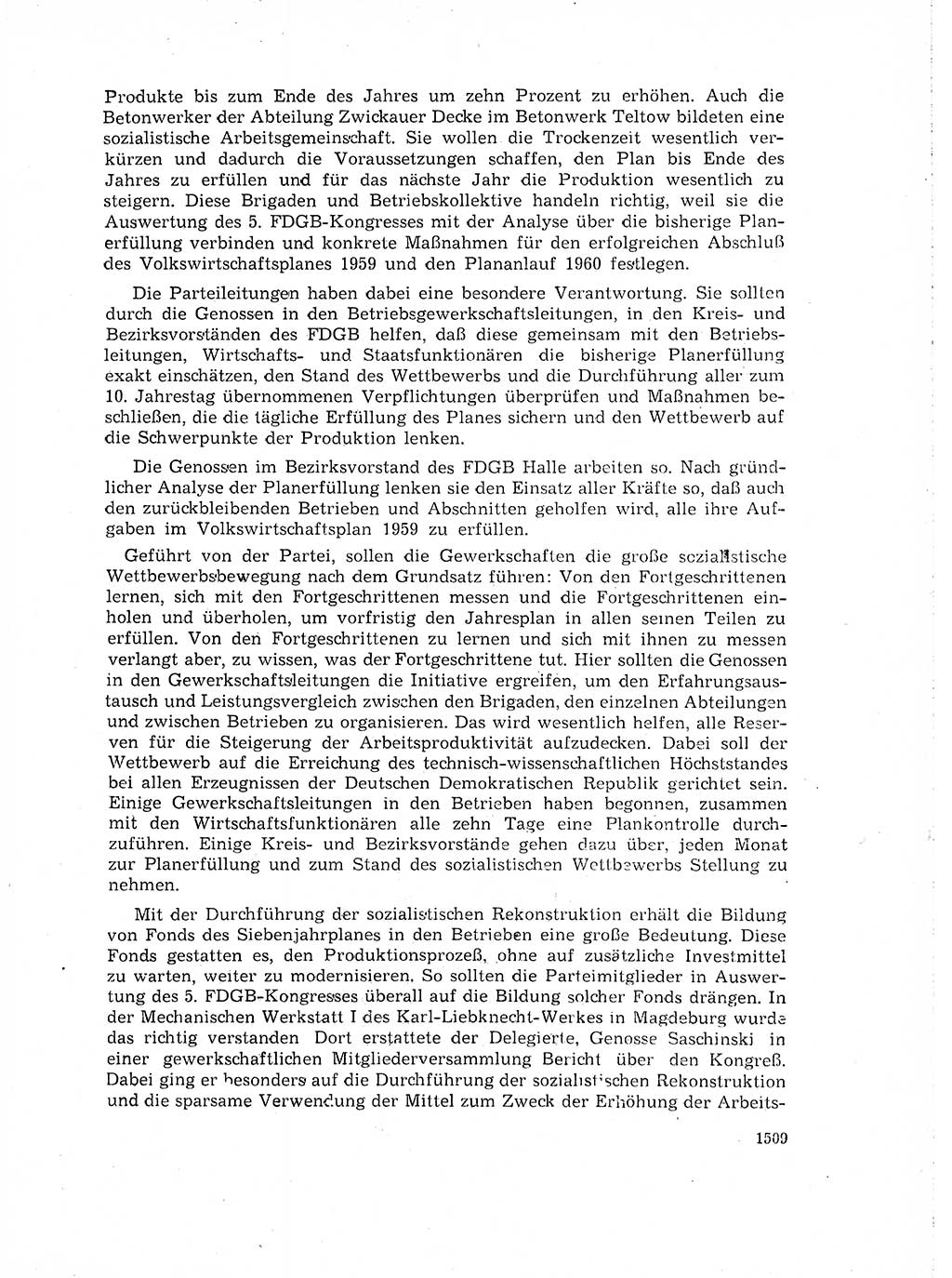 Neuer Weg (NW), Organ des Zentralkomitees (ZK) der SED (Sozialistische Einheitspartei Deutschlands) für Fragen des Parteiaufbaus und des Parteilebens, 14. Jahrgang [Deutsche Demokratische Republik (DDR)] 1959, Seite 1509 (NW ZK SED DDR 1959, S. 1509)