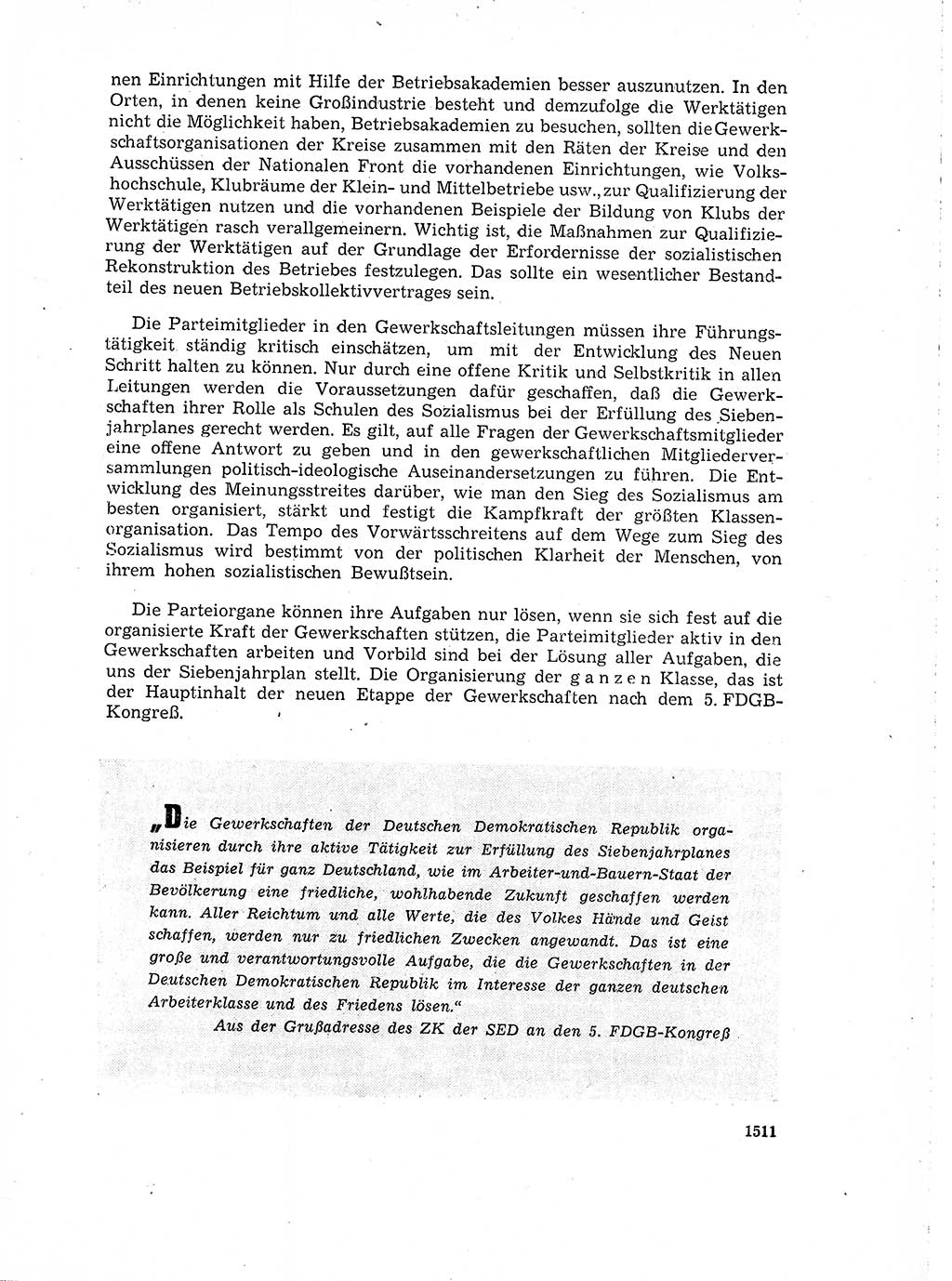 Neuer Weg (NW), Organ des Zentralkomitees (ZK) der SED (Sozialistische Einheitspartei Deutschlands) für Fragen des Parteiaufbaus und des Parteilebens, 14. Jahrgang [Deutsche Demokratische Republik (DDR)] 1959, Seite 1511 (NW ZK SED DDR 1959, S. 1511)