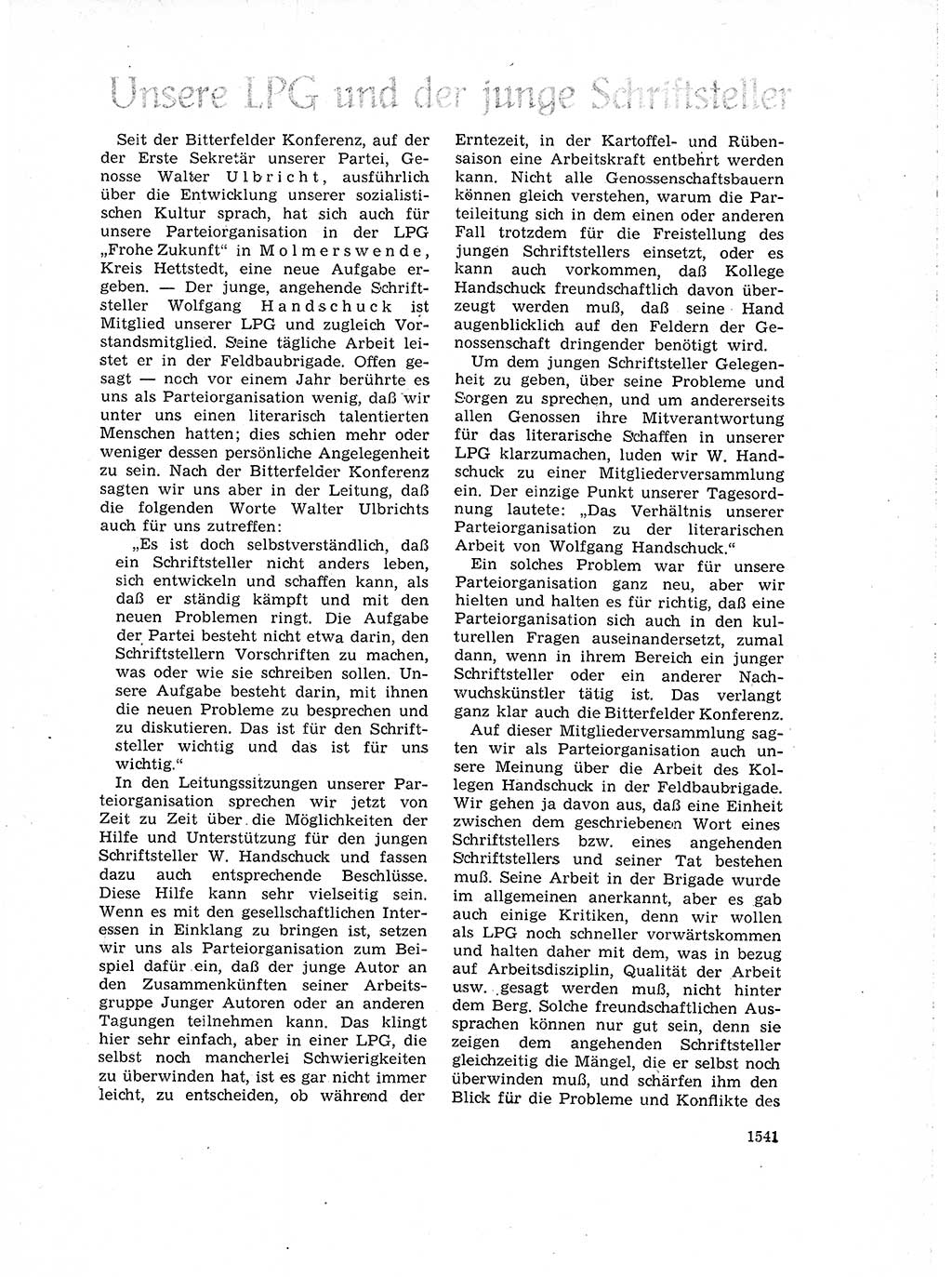 Neuer Weg (NW), Organ des Zentralkomitees (ZK) der SED (Sozialistische Einheitspartei Deutschlands) für Fragen des Parteiaufbaus und des Parteilebens, 14. Jahrgang [Deutsche Demokratische Republik (DDR)] 1959, Seite 1541 (NW ZK SED DDR 1959, S. 1541)