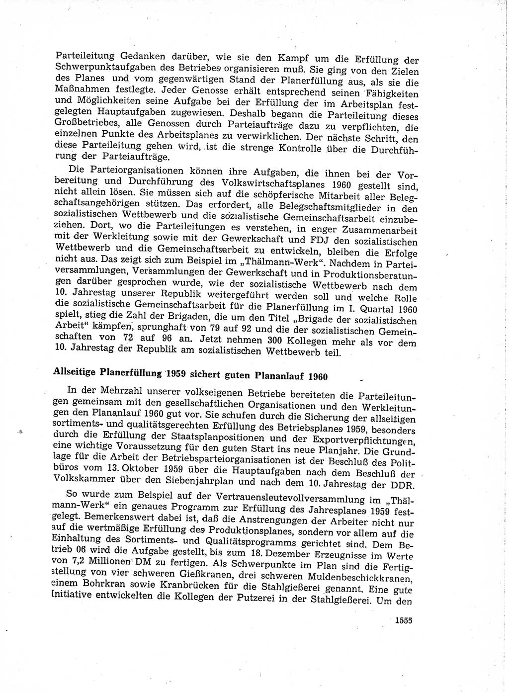 Neuer Weg (NW), Organ des Zentralkomitees (ZK) der SED (Sozialistische Einheitspartei Deutschlands) für Fragen des Parteiaufbaus und des Parteilebens, 14. Jahrgang [Deutsche Demokratische Republik (DDR)] 1959, Seite 1555 (NW ZK SED DDR 1959, S. 1555)