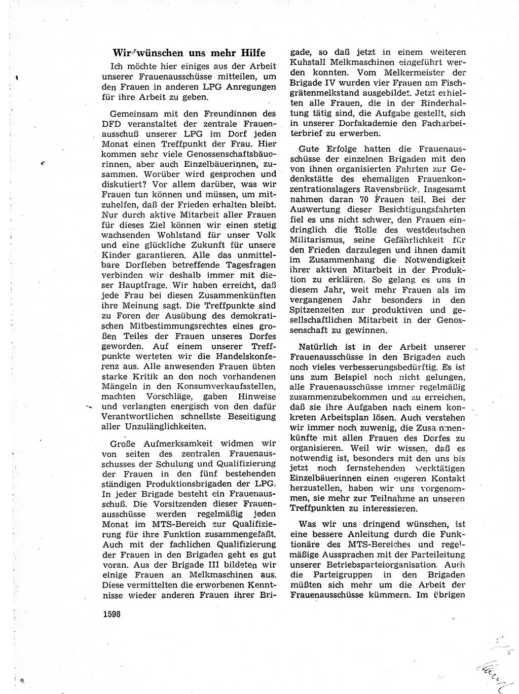 Neuer Weg (NW), Organ des Zentralkomitees (ZK) der SED (Sozialistische Einheitspartei Deutschlands) für Fragen des Parteiaufbaus und des Parteilebens, 14. Jahrgang [Deutsche Demokratische Republik (DDR)] 1959, Seite 1598 (NW ZK SED DDR 1959, S. 1598)