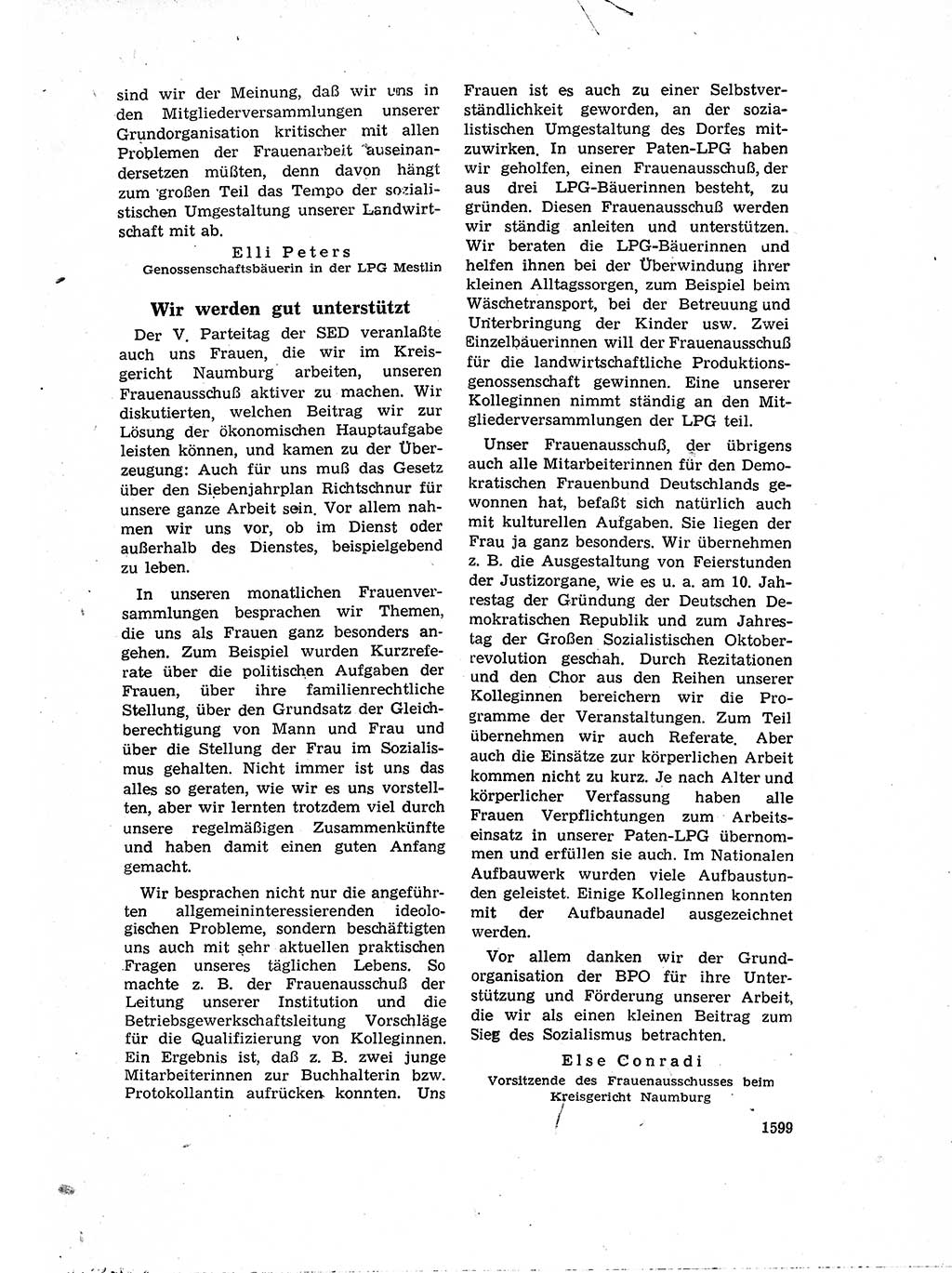 Neuer Weg (NW), Organ des Zentralkomitees (ZK) der SED (Sozialistische Einheitspartei Deutschlands) für Fragen des Parteiaufbaus und des Parteilebens, 14. Jahrgang [Deutsche Demokratische Republik (DDR)] 1959, Seite 1599 (NW ZK SED DDR 1959, S. 1599)