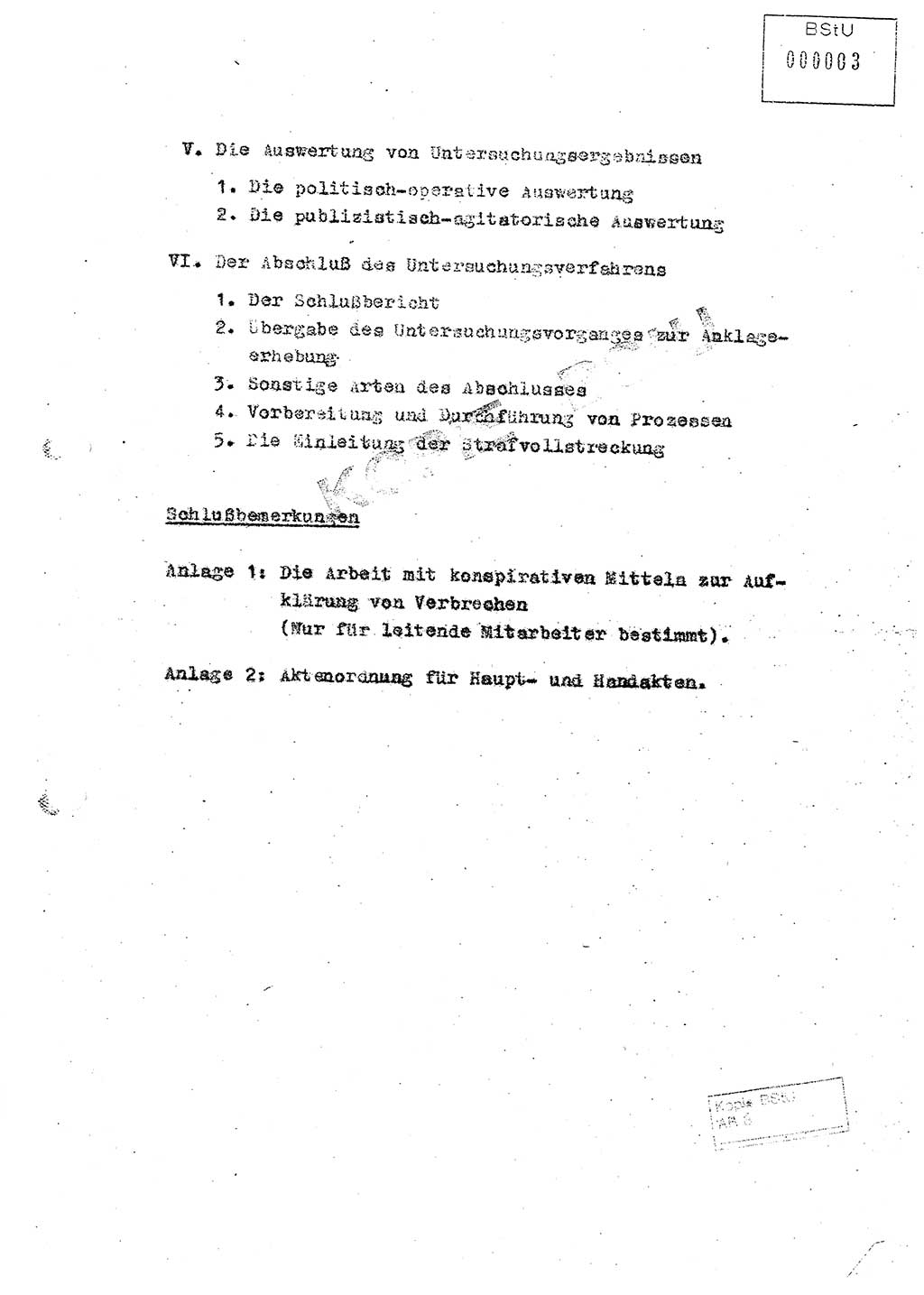 Richtlinie 4/59 für die Arbeit der Untersuchungsabteilungen des Ministeriums für Staatssicherheit, Ministerium für Staatssicherheit (MfS) [Deutsche Demokratische Republik (DDR)], Der Minister, Berlin 1959, Blatt 3 (RL 4/59 DDR MfS Min. /59 1959, Bl. 3)