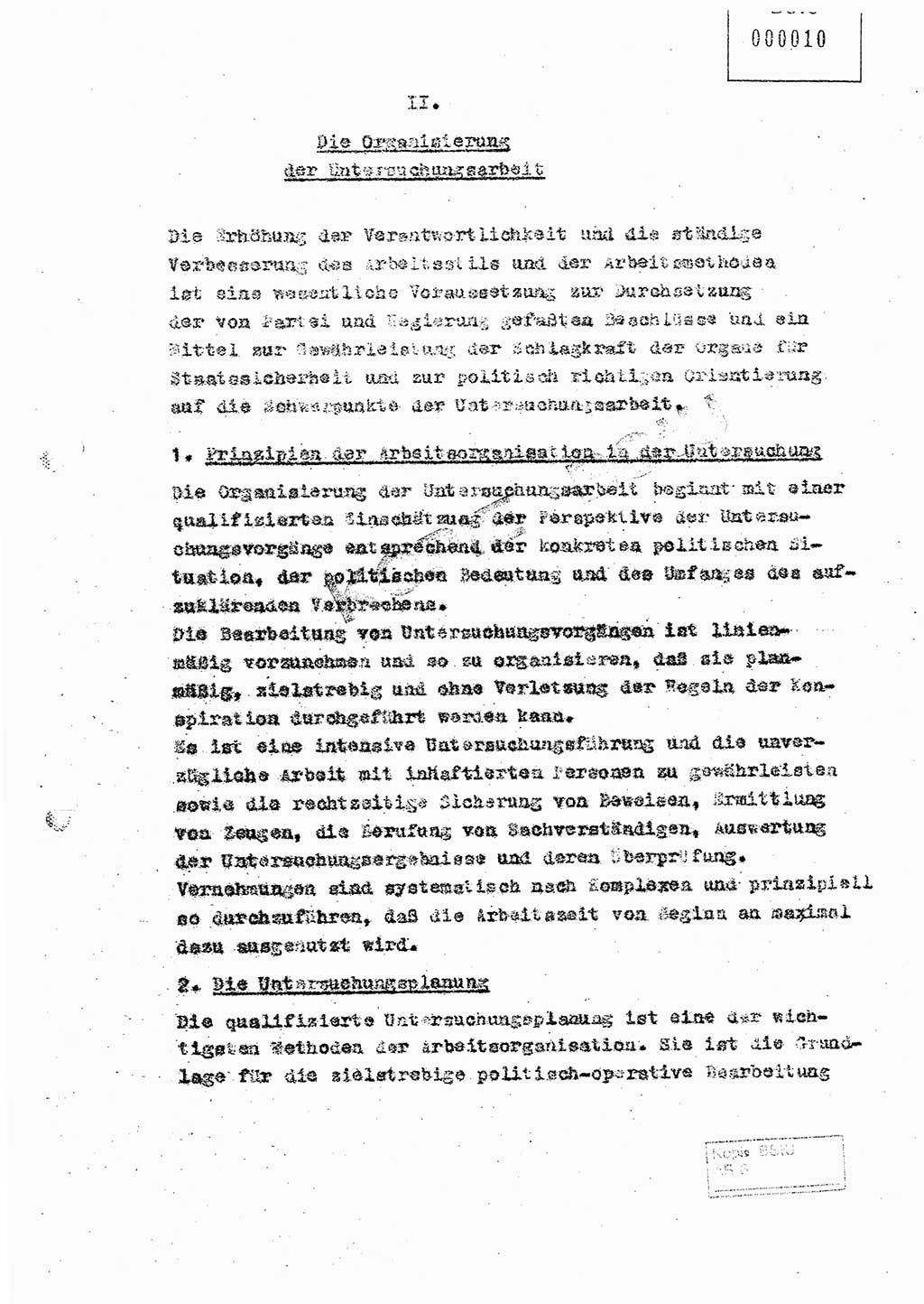 Richtlinie 4/59 für die Arbeit der Untersuchungsabteilungen des Ministeriums für Staatssicherheit, Ministerium für Staatssicherheit (MfS) [Deutsche Demokratische Republik (DDR)], Der Minister, Berlin 1959, Blatt 10 (RL 4/59 DDR MfS Min. /59 1959, Bl. 10)