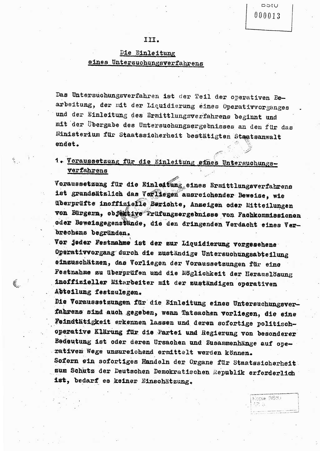 Richtlinie 4/59 für die Arbeit der Untersuchungsabteilungen des Ministeriums für Staatssicherheit, Ministerium für Staatssicherheit (MfS) [Deutsche Demokratische Republik (DDR)], Der Minister, Berlin 1959, Blatt 13 (RL 4/59 DDR MfS Min. /59 1959, Bl. 13)