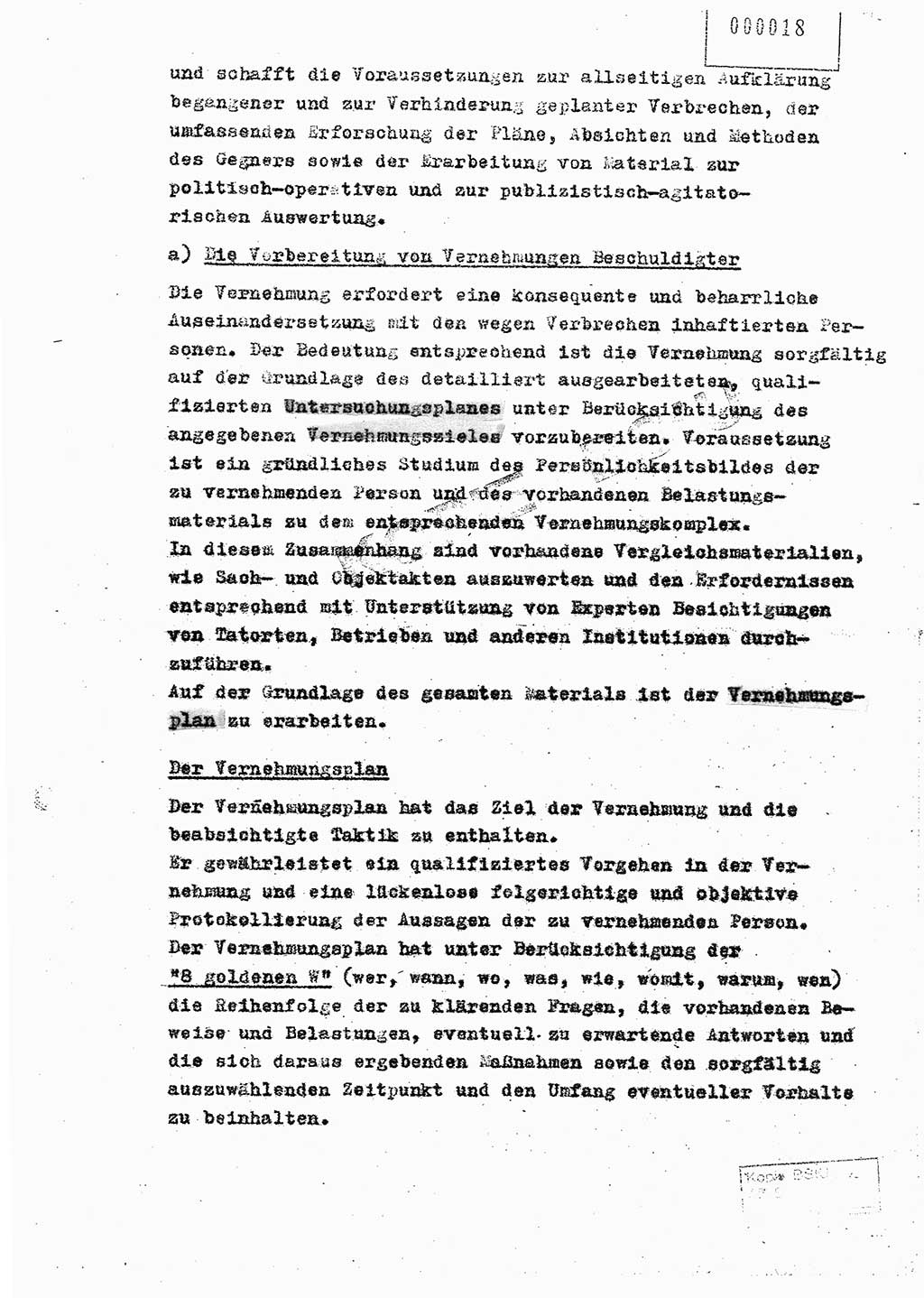 Richtlinie 4/59 für die Arbeit der Untersuchungsabteilungen des Ministeriums für Staatssicherheit, Ministerium für Staatssicherheit (MfS) [Deutsche Demokratische Republik (DDR)], Der Minister, Berlin 1959, Blatt 18 (RL 4/59 DDR MfS Min. /59 1959, Bl. 18)