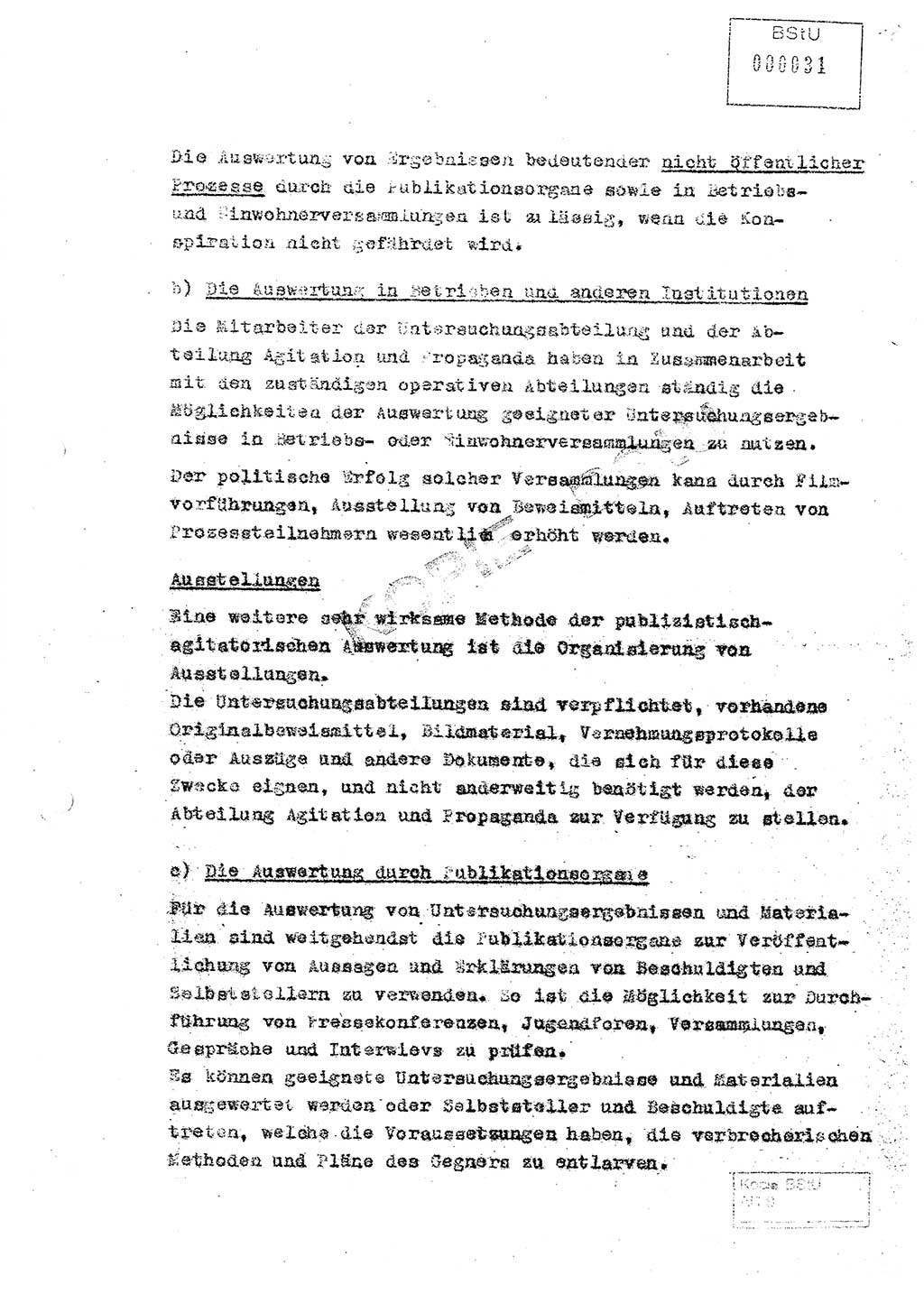 Richtlinie 4/59 für die Arbeit der Untersuchungsabteilungen des Ministeriums für Staatssicherheit, Ministerium für Staatssicherheit (MfS) [Deutsche Demokratische Republik (DDR)], Der Minister, Berlin 1959, Blatt 31 (RL 4/59 DDR MfS Min. /59 1959, Bl. 31)