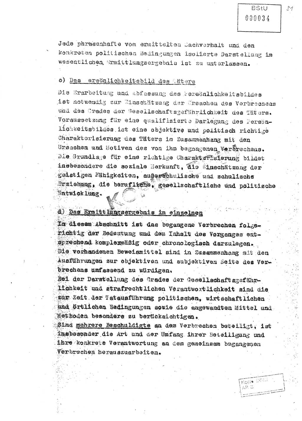 Richtlinie 4/59 für die Arbeit der Untersuchungsabteilungen des Ministeriums für Staatssicherheit, Ministerium für Staatssicherheit (MfS) [Deutsche Demokratische Republik (DDR)], Der Minister, Berlin 1959, Blatt 34 (RL 4/59 DDR MfS Min. /59 1959, Bl. 34)