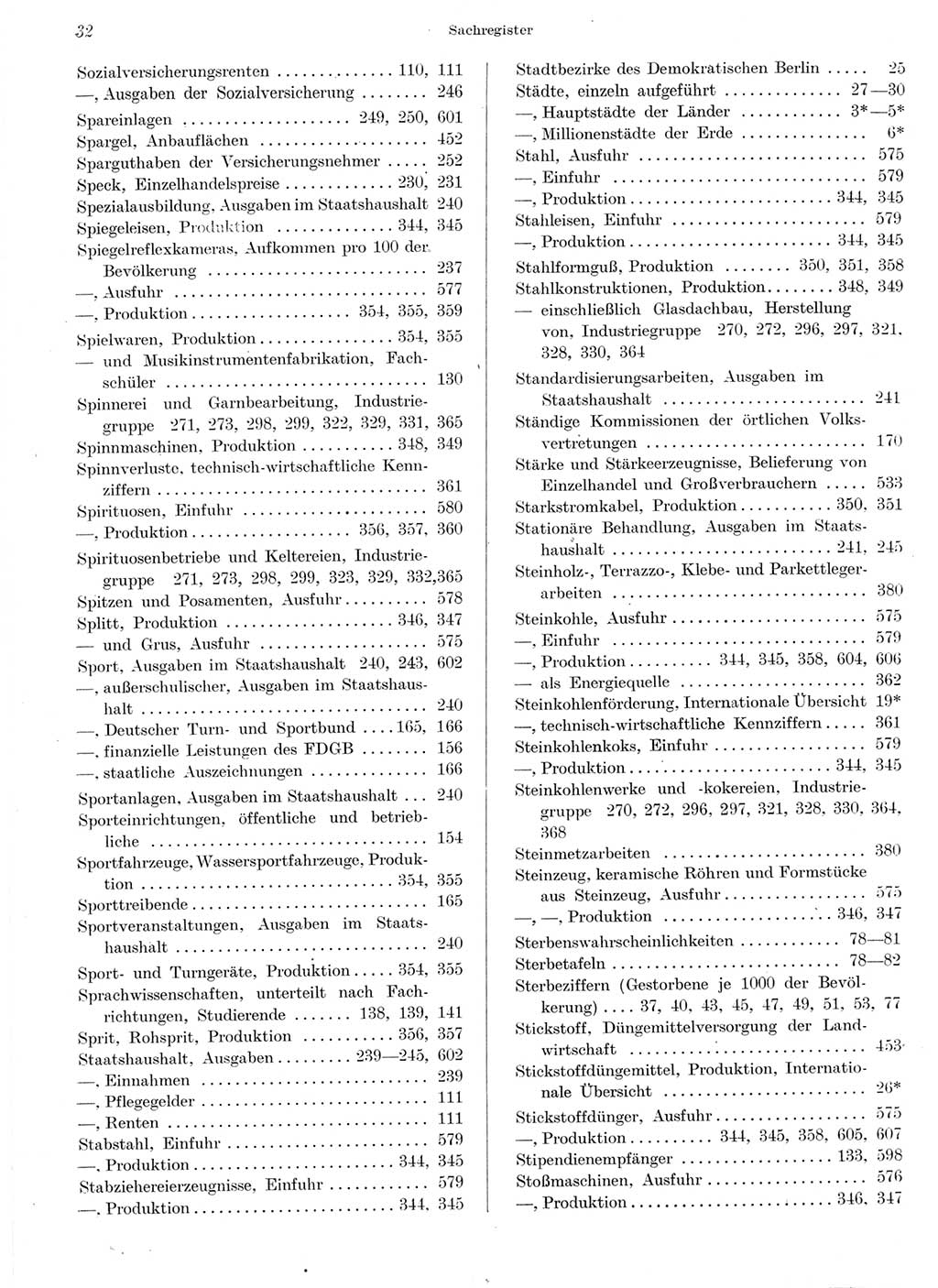 Statistisches Jahrbuch der Deutschen Demokratischen Republik (DDR) 1959, Seite 32 (Stat. Jb. DDR 1959, S. 32)