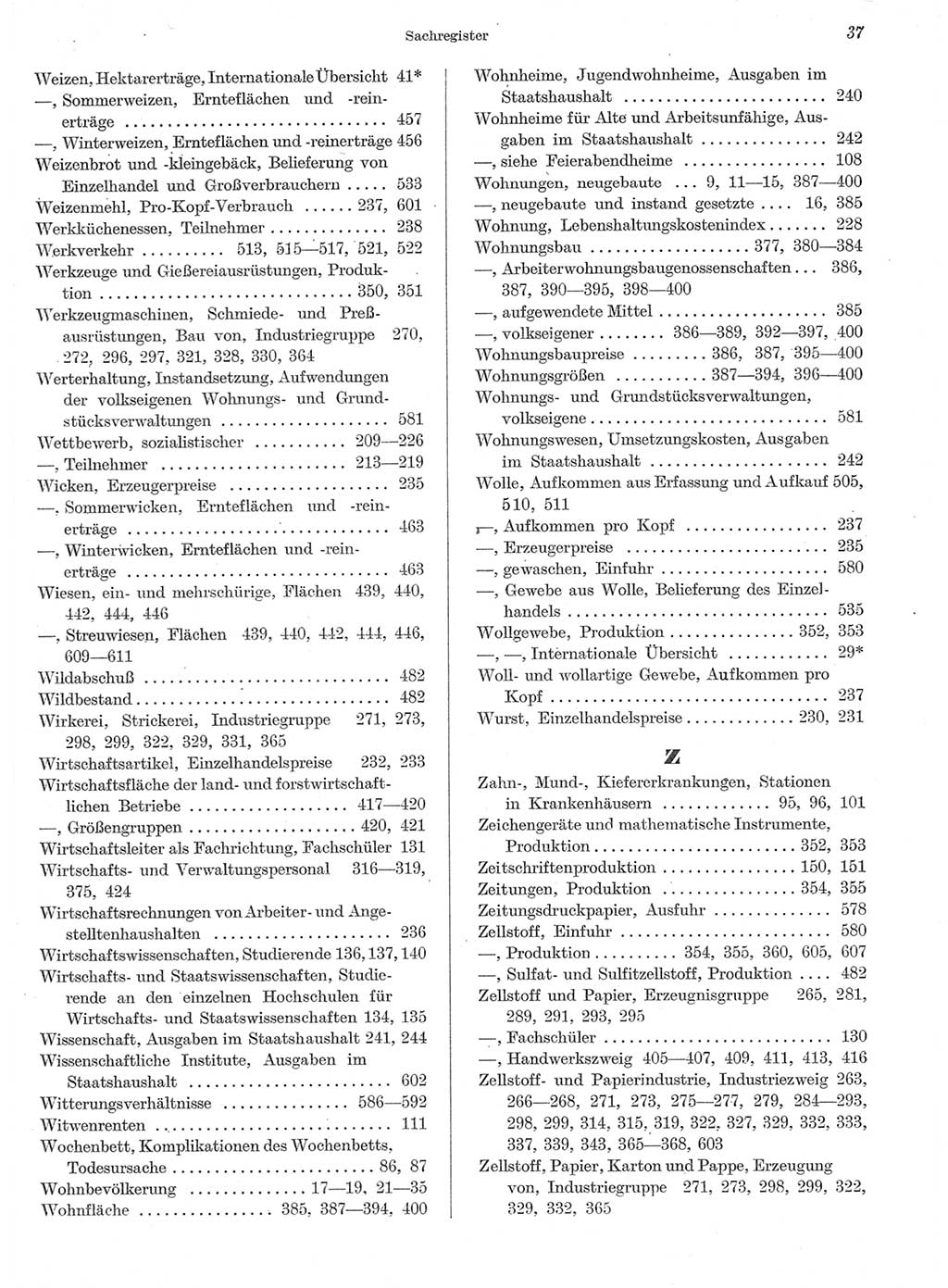 Statistisches Jahrbuch der Deutschen Demokratischen Republik (DDR) 1959, Seite 37 (Stat. Jb. DDR 1959, S. 37)