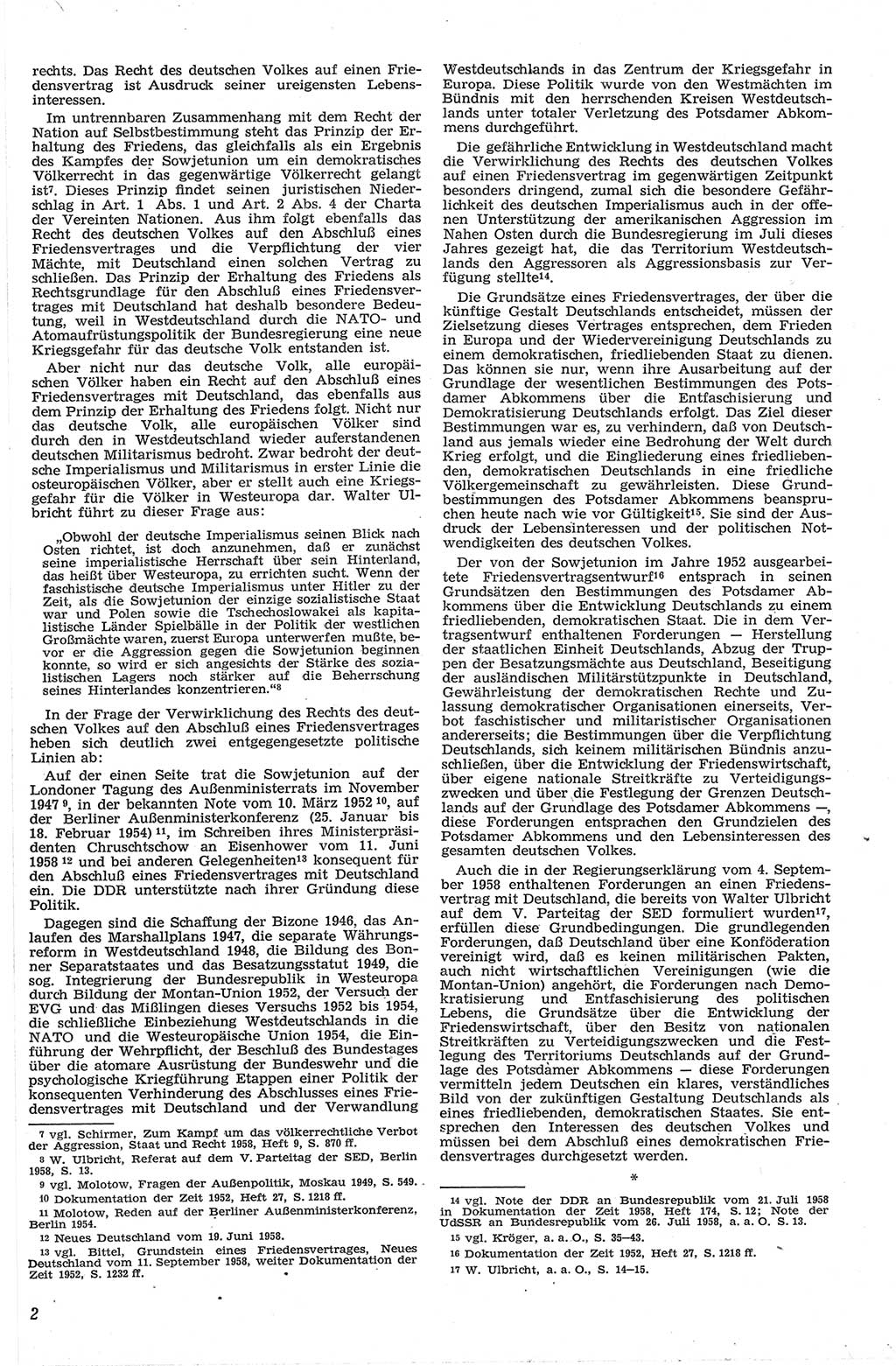 Neue Justiz (NJ), Zeitschrift für Recht und Rechtswissenschaft [Deutsche Demokratische Republik (DDR)], 13. Jahrgang 1959, Seite 2 (NJ DDR 1959, S. 2)