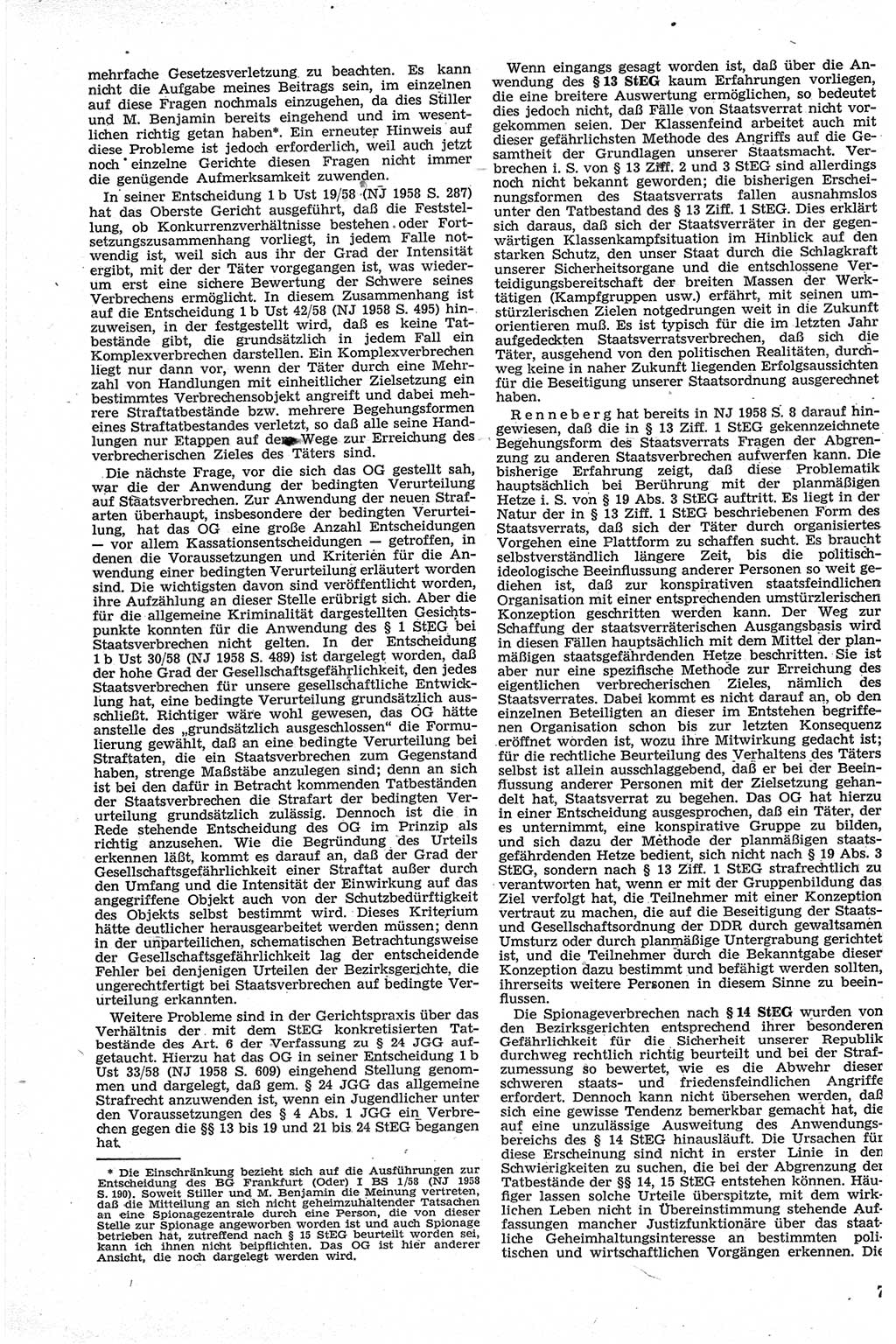 Neue Justiz (NJ), Zeitschrift für Recht und Rechtswissenschaft [Deutsche Demokratische Republik (DDR)], 13. Jahrgang 1959, Seite 7 (NJ DDR 1959, S. 7)