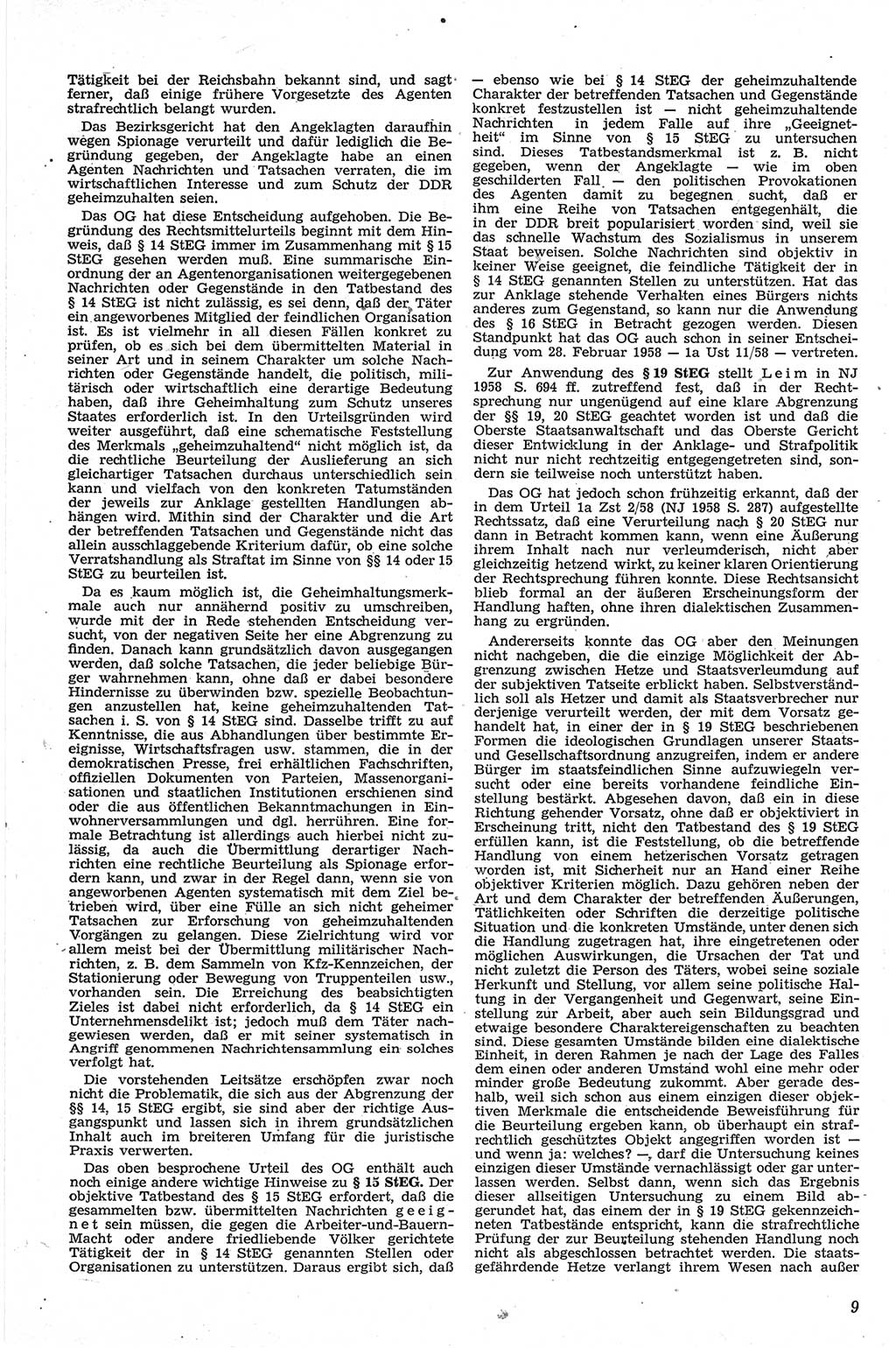 Neue Justiz (NJ), Zeitschrift für Recht und Rechtswissenschaft [Deutsche Demokratische Republik (DDR)], 13. Jahrgang 1959, Seite 9 (NJ DDR 1959, S. 9)
