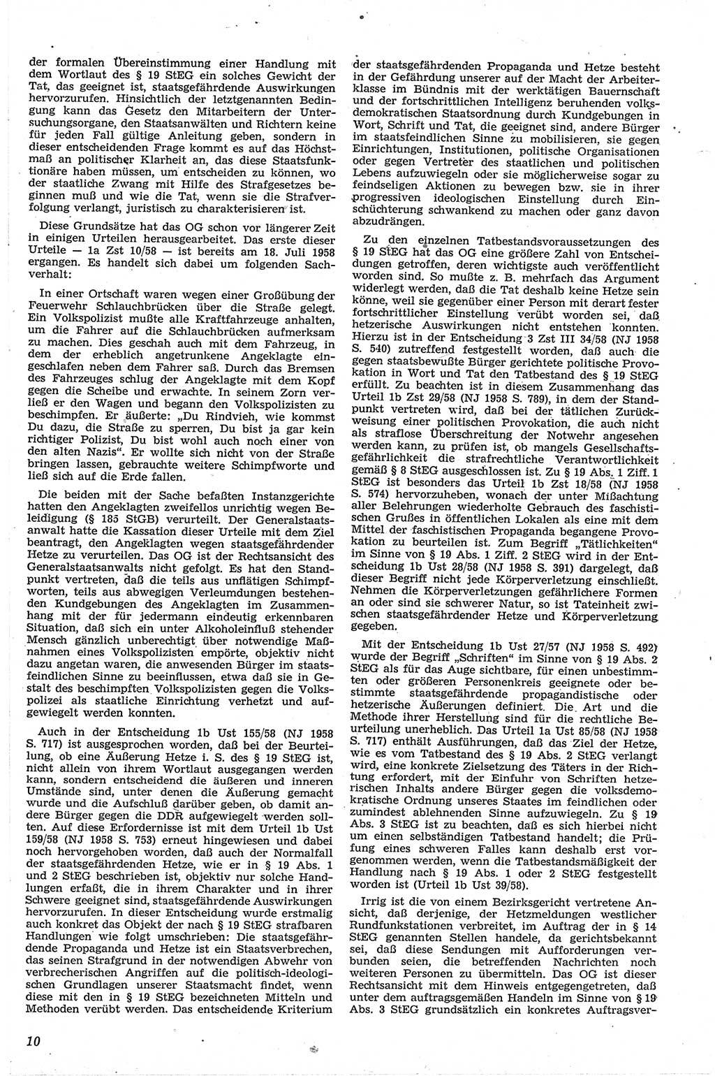 Neue Justiz (NJ), Zeitschrift für Recht und Rechtswissenschaft [Deutsche Demokratische Republik (DDR)], 13. Jahrgang 1959, Seite 10 (NJ DDR 1959, S. 10)