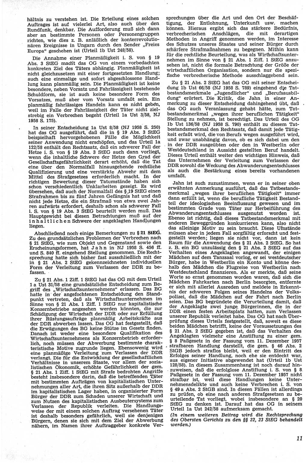 Neue Justiz (NJ), Zeitschrift für Recht und Rechtswissenschaft [Deutsche Demokratische Republik (DDR)], 13. Jahrgang 1959, Seite 11 (NJ DDR 1959, S. 11)