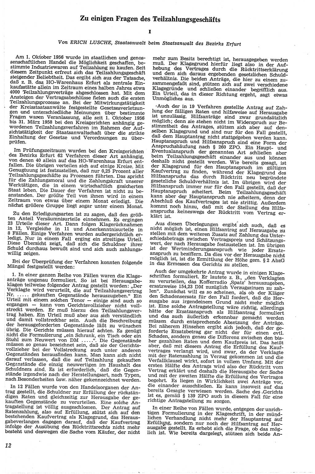 Neue Justiz (NJ), Zeitschrift für Recht und Rechtswissenschaft [Deutsche Demokratische Republik (DDR)], 13. Jahrgang 1959, Seite 12 (NJ DDR 1959, S. 12)