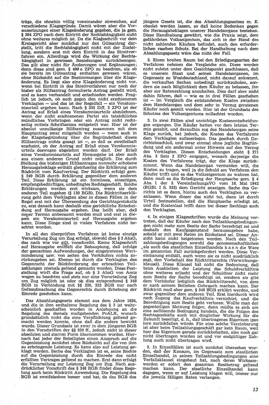 Neue Justiz (NJ), Zeitschrift für Recht und Rechtswissenschaft [Deutsche Demokratische Republik (DDR)], 13. Jahrgang 1959, Seite 13 (NJ DDR 1959, S. 13)