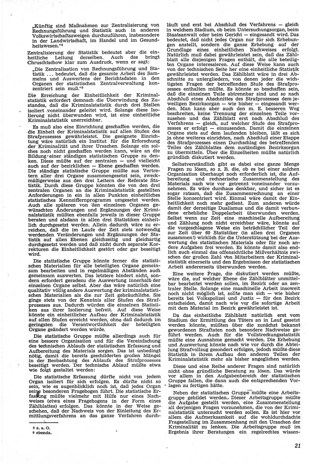 Neue Justiz (NJ), Zeitschrift für Recht und Rechtswissenschaft [Deutsche Demokratische Republik (DDR)], 13. Jahrgang 1959, Seite 21 (NJ DDR 1959, S. 21)