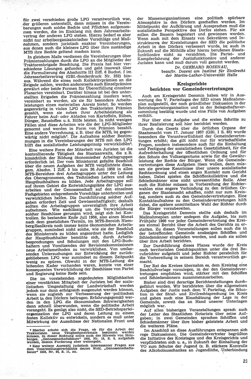 Neue Justiz (NJ), Zeitschrift für Recht und Rechtswissenschaft [Deutsche Demokratische Republik (DDR)], 13. Jahrgang 1959, Seite 23 (NJ DDR 1959, S. 23)