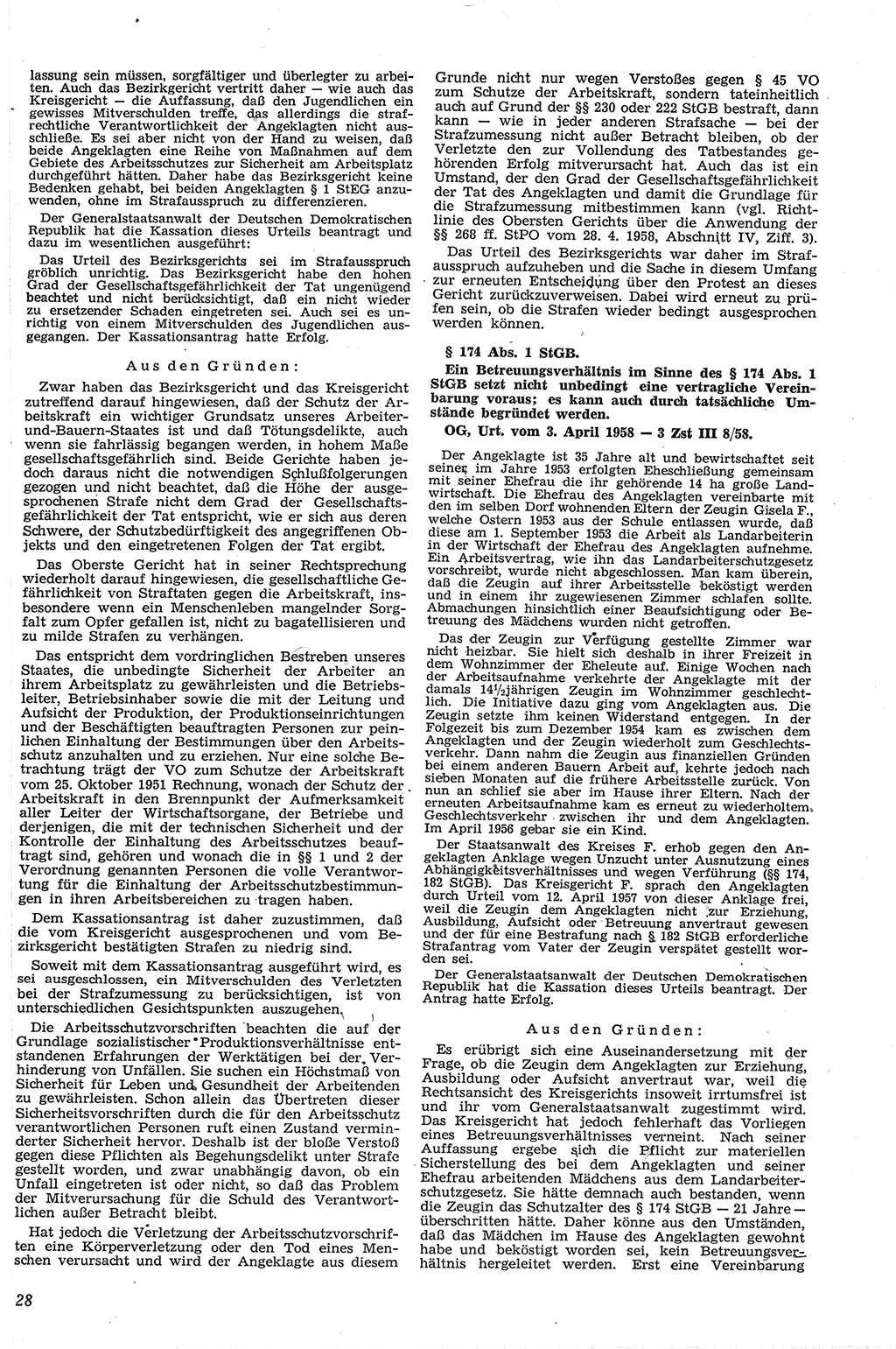 Neue Justiz (NJ), Zeitschrift für Recht und Rechtswissenschaft [Deutsche Demokratische Republik (DDR)], 13. Jahrgang 1959, Seite 28 (NJ DDR 1959, S. 28)