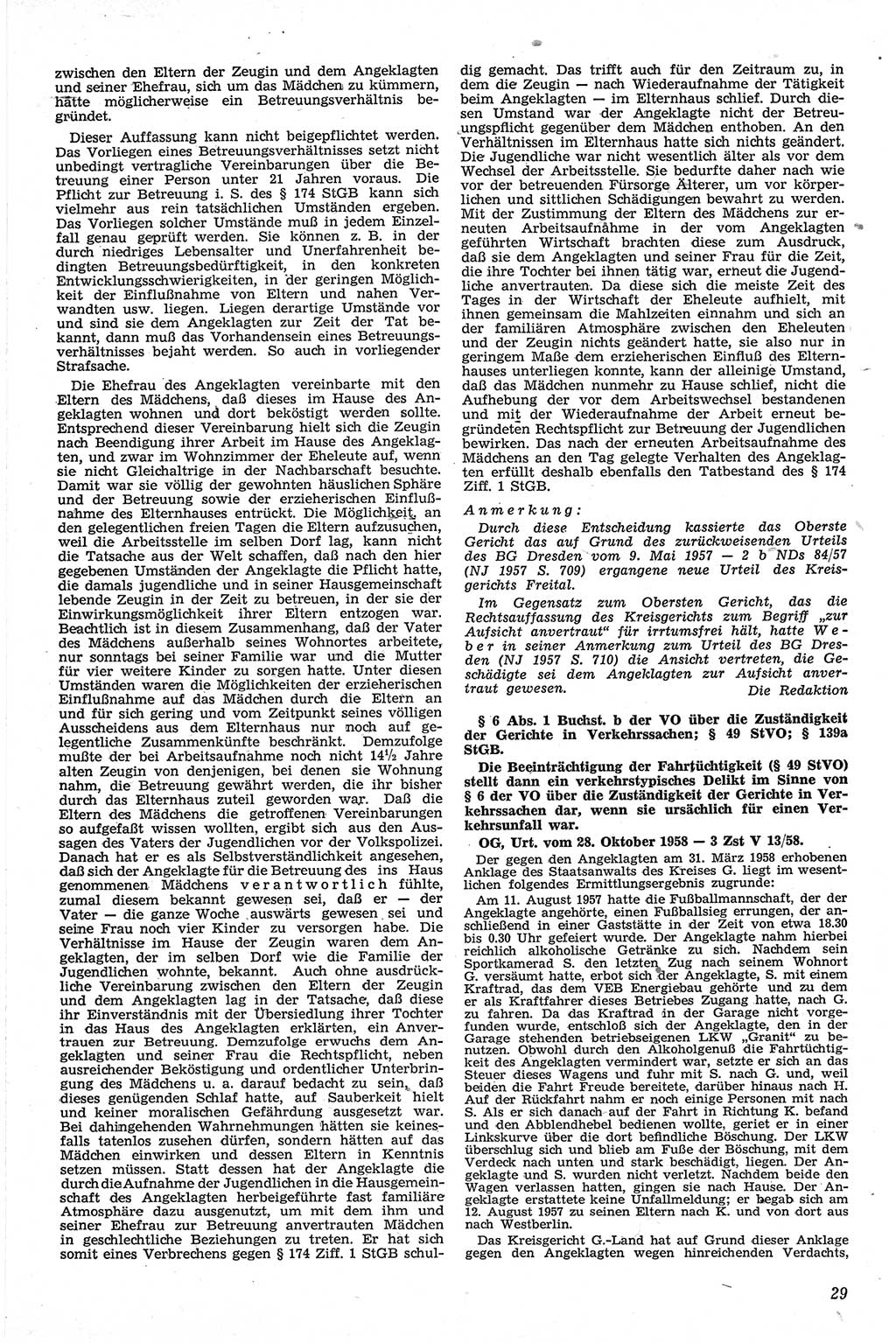 Neue Justiz (NJ), Zeitschrift für Recht und Rechtswissenschaft [Deutsche Demokratische Republik (DDR)], 13. Jahrgang 1959, Seite 29 (NJ DDR 1959, S. 29)