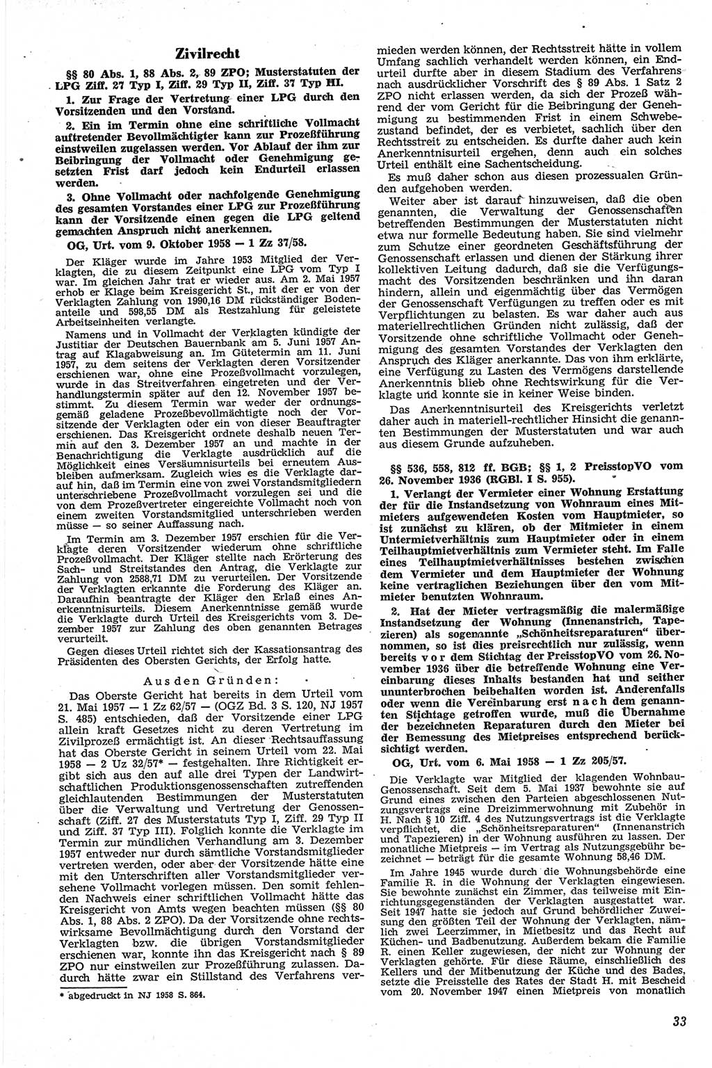 Neue Justiz (NJ), Zeitschrift für Recht und Rechtswissenschaft [Deutsche Demokratische Republik (DDR)], 13. Jahrgang 1959, Seite 33 (NJ DDR 1959, S. 33)